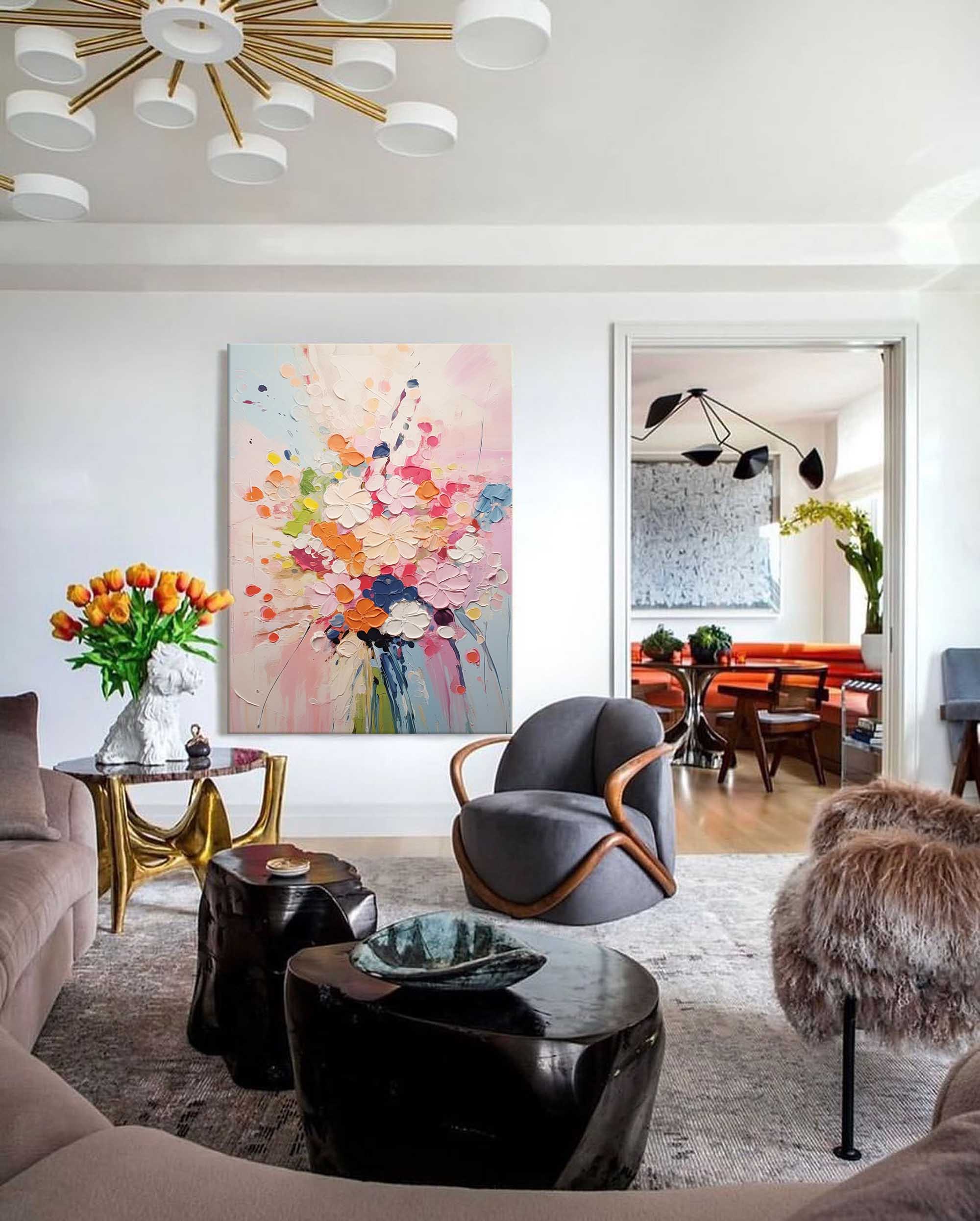 Wallart Soft Pastel Floral Dream