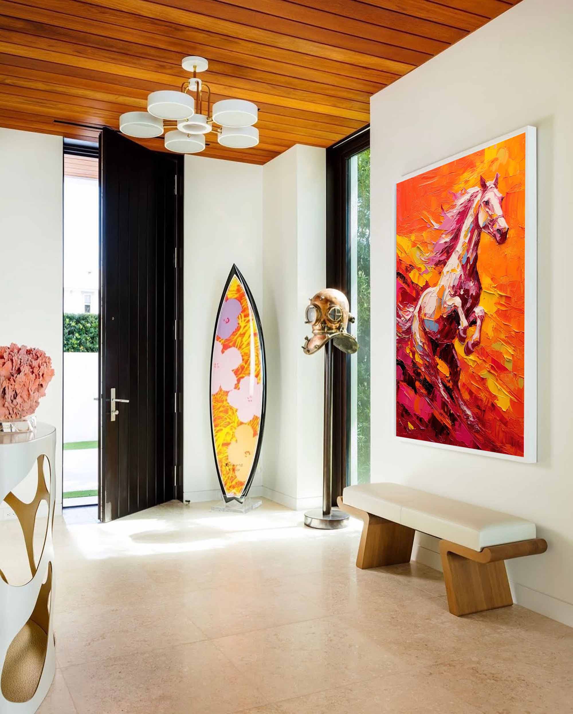 Wallart Fiery Gallop – Dynamic Horse Oil Painting on Canvas