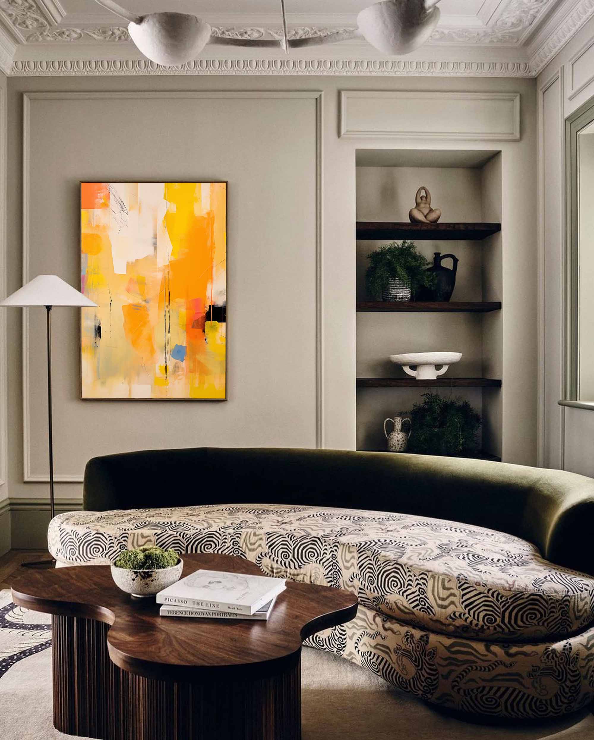 Wallart Golden Glow in Abstract Harmony