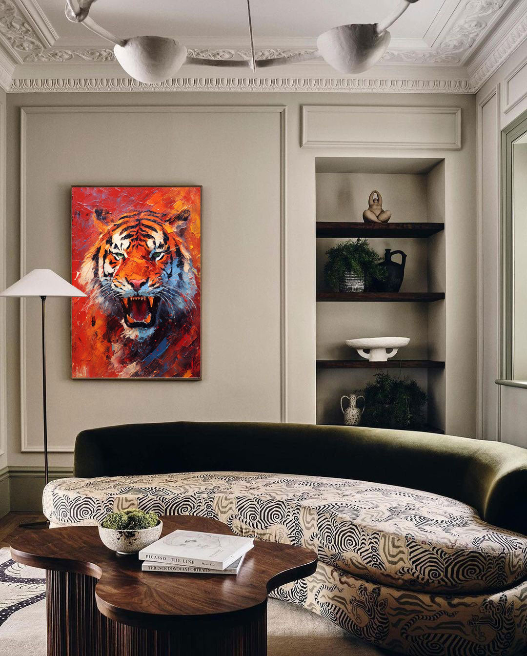 Wallart Fiery Roar: Tiger in Flames