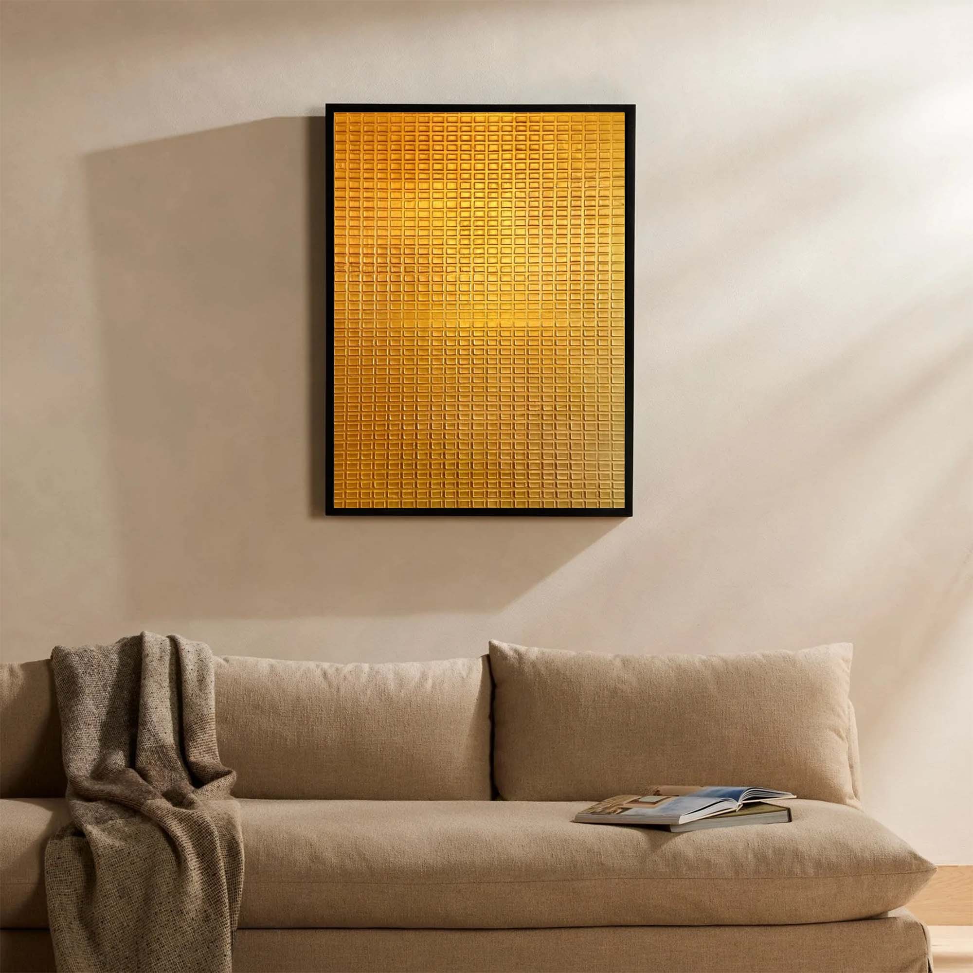 Wallart Golden Geometric Textured Artwork