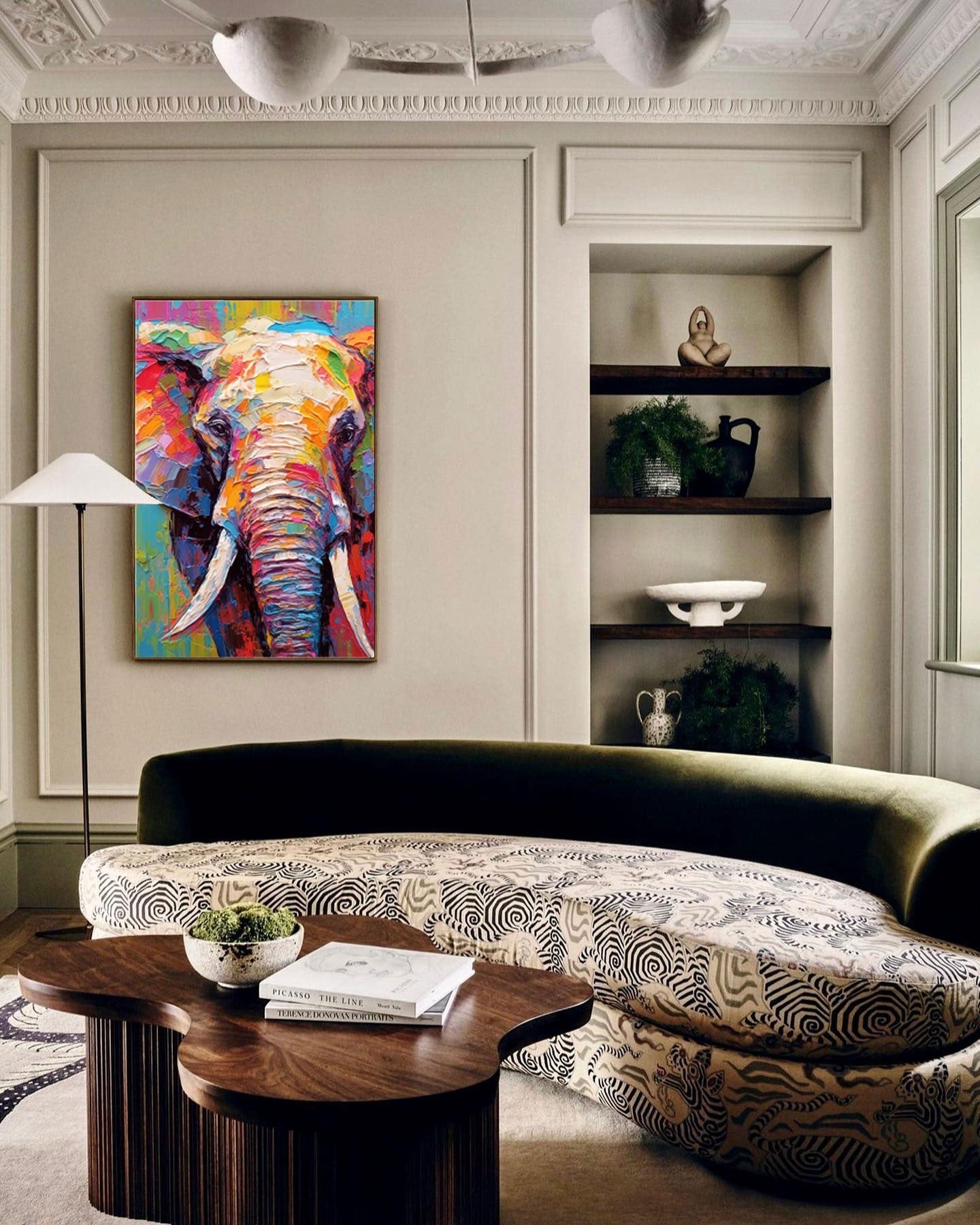 Wallart Vivid Elephant in Bold Textures