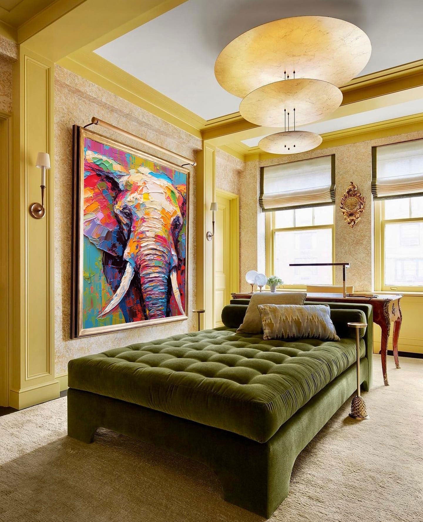 Wallart Vivid Elephant in Bold Textures