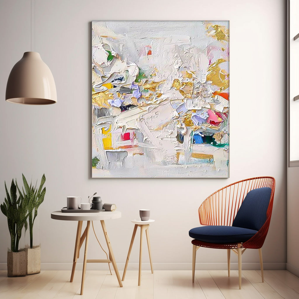 Wallart Elegant Textured Floral Abstract Canvas Art