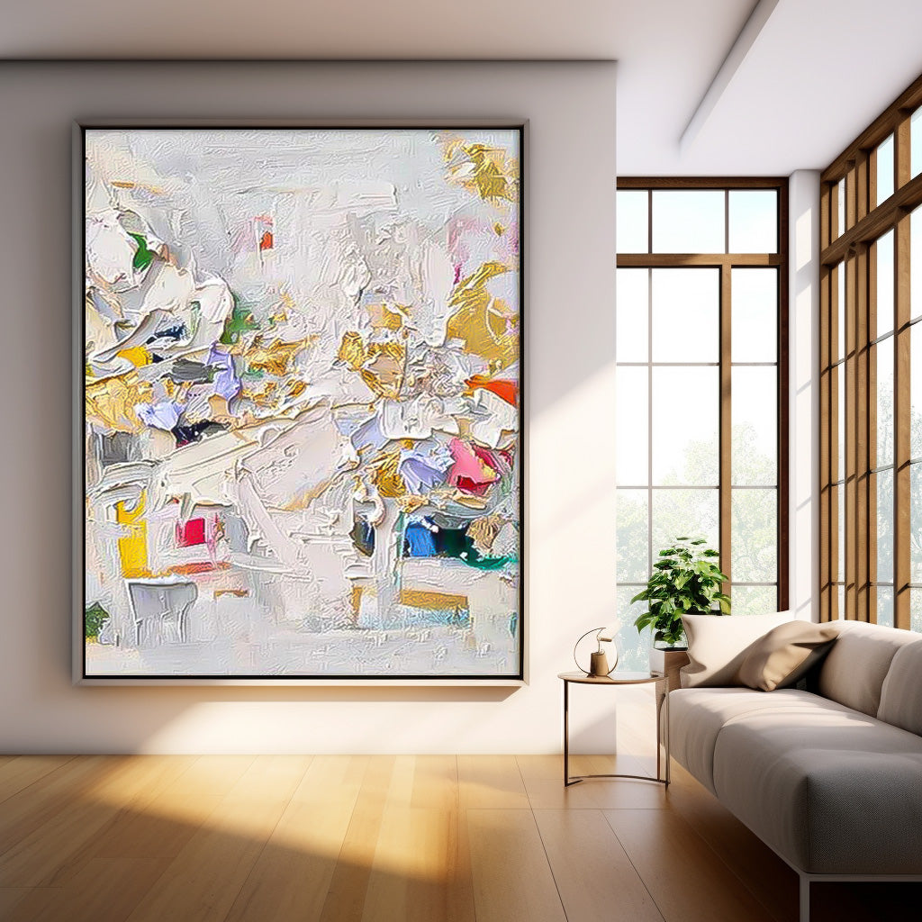 Wallart Elegant Textured Floral Abstract Canvas Art