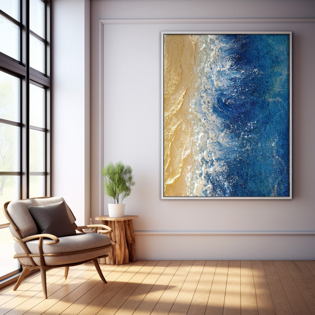 Wallart Abstract Diptych in Teal and Gold