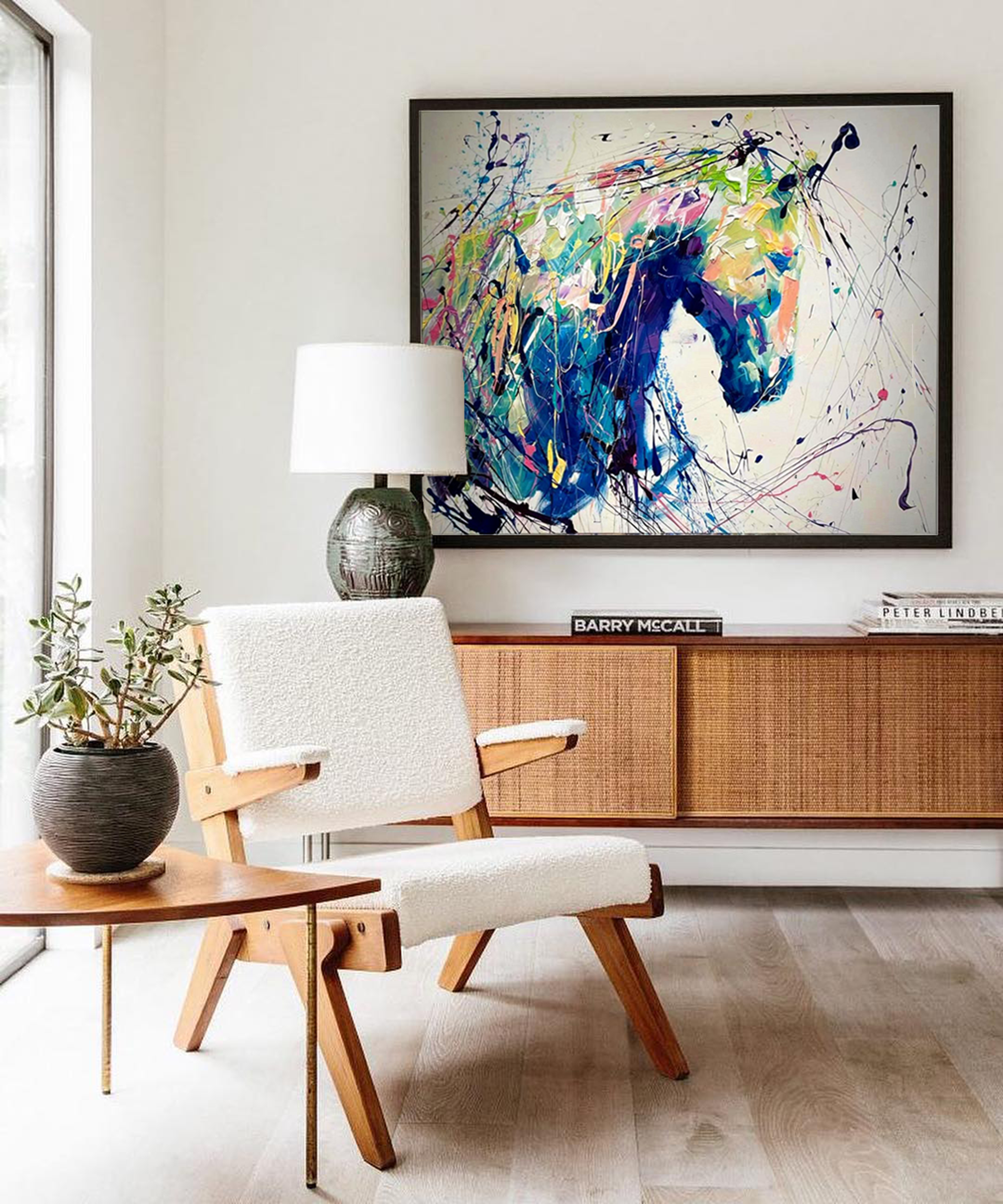 Wallart Wild Spirit: Abstract Horse in Motion