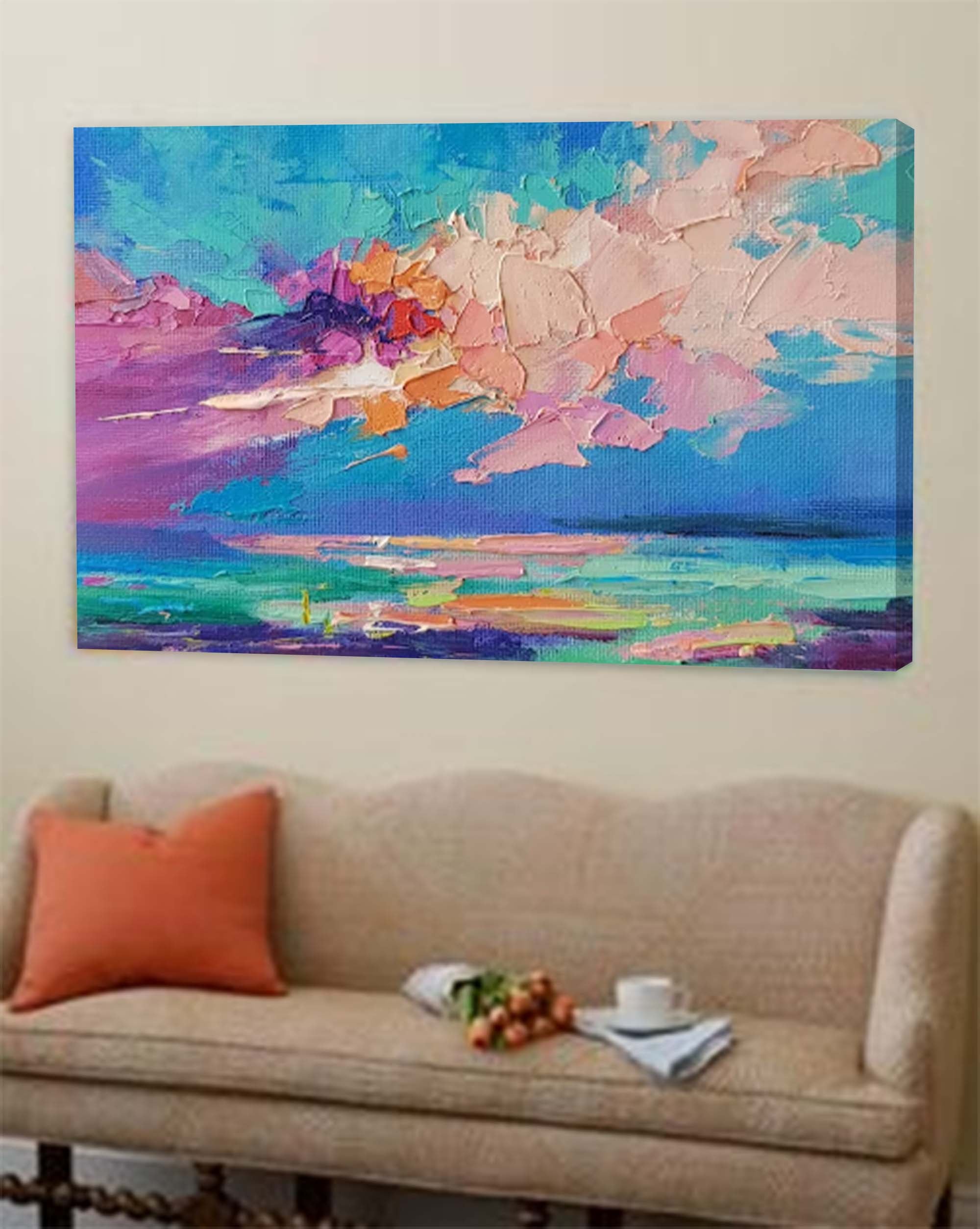 Wallart Vibrant Abstract Sky and Sea Art