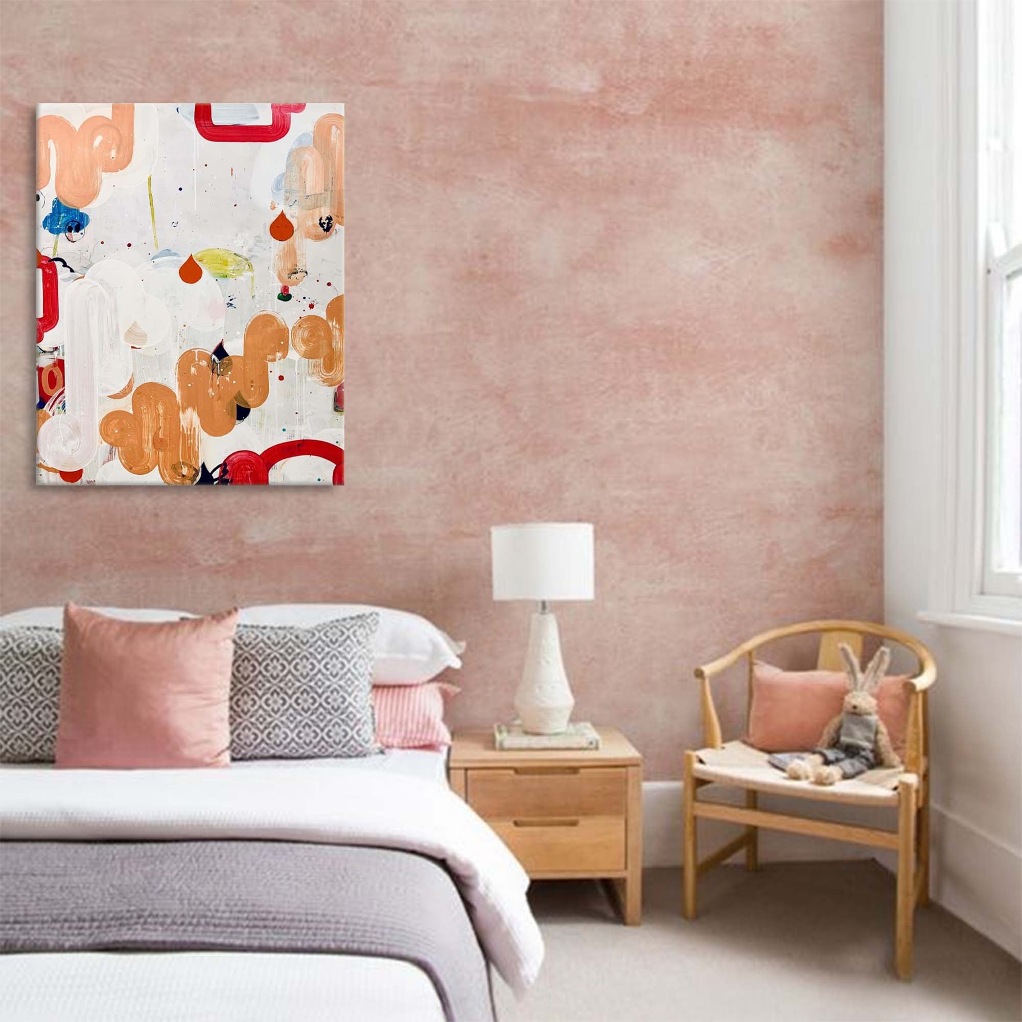 Wallart Playful Abstract Shapes Canvas Art