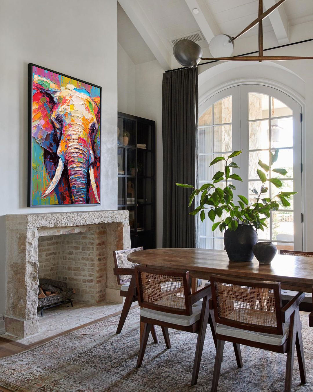 Wallart Vivid Elephant in Bold Textures