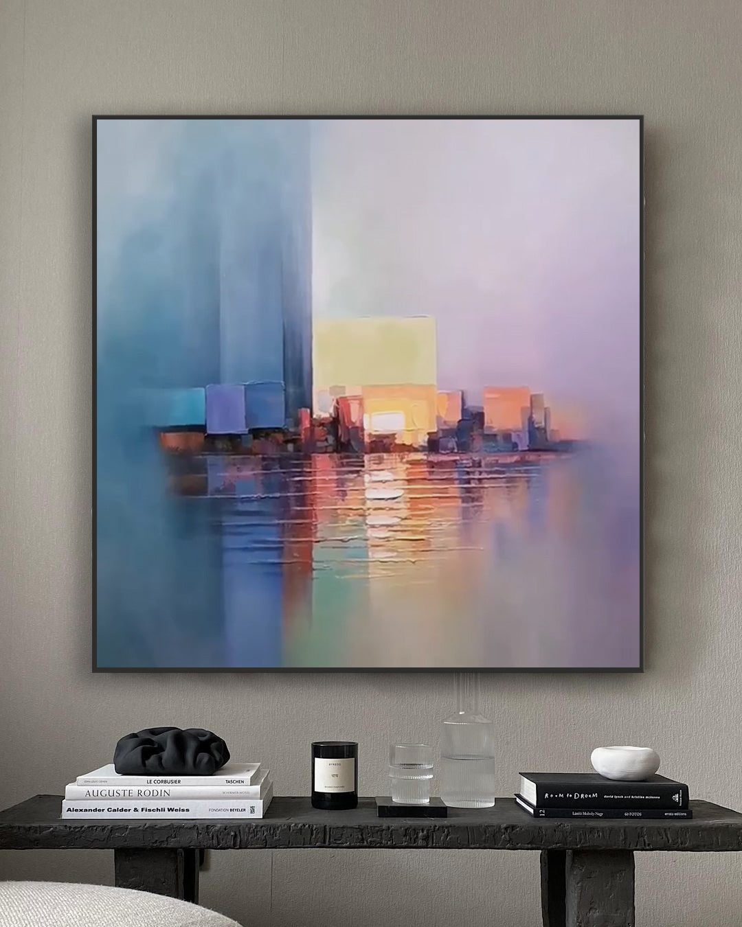 Wallart Abstract Cityscape in Soft Hues