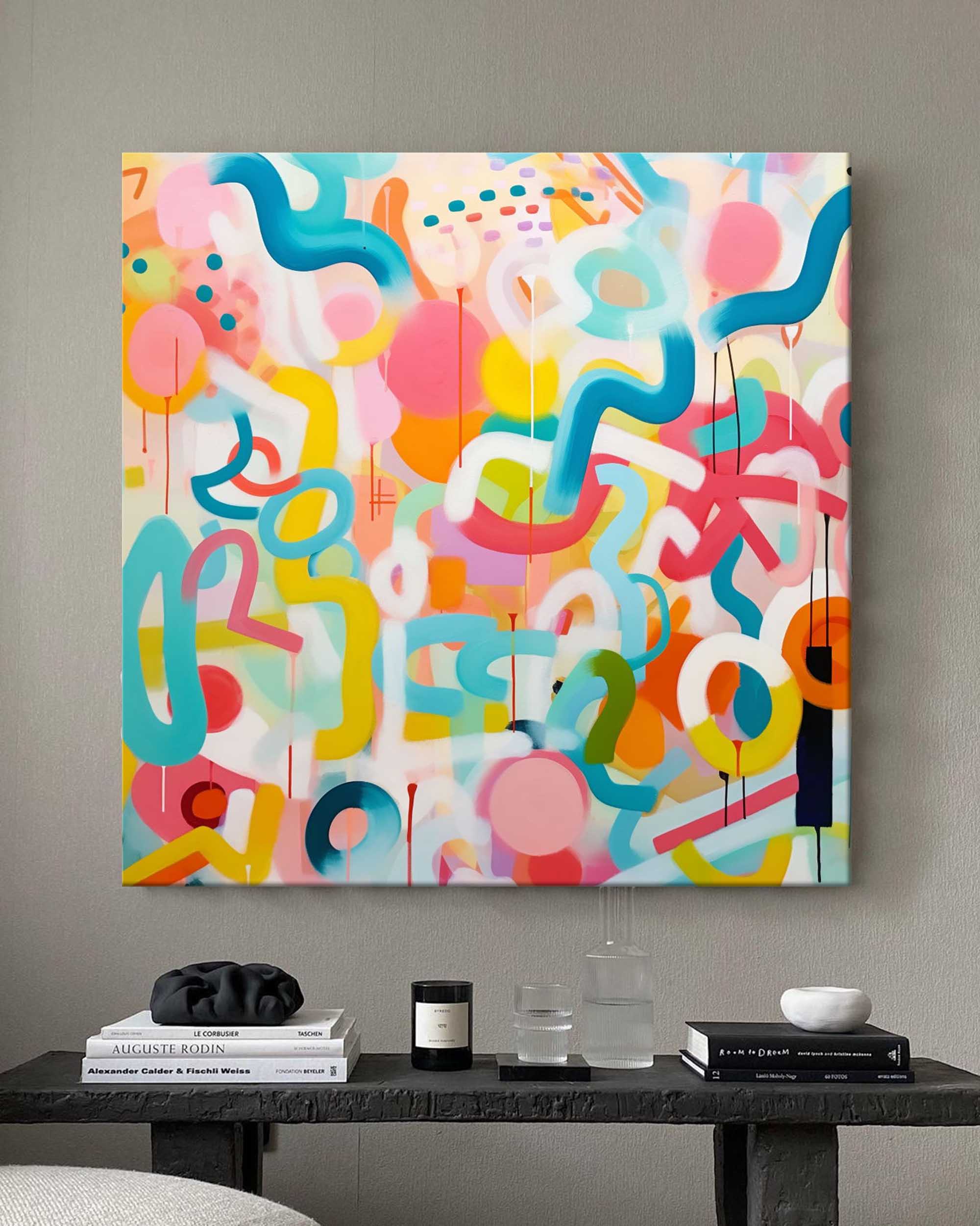 Wallart Vibrant Chaos Abstract Explosion