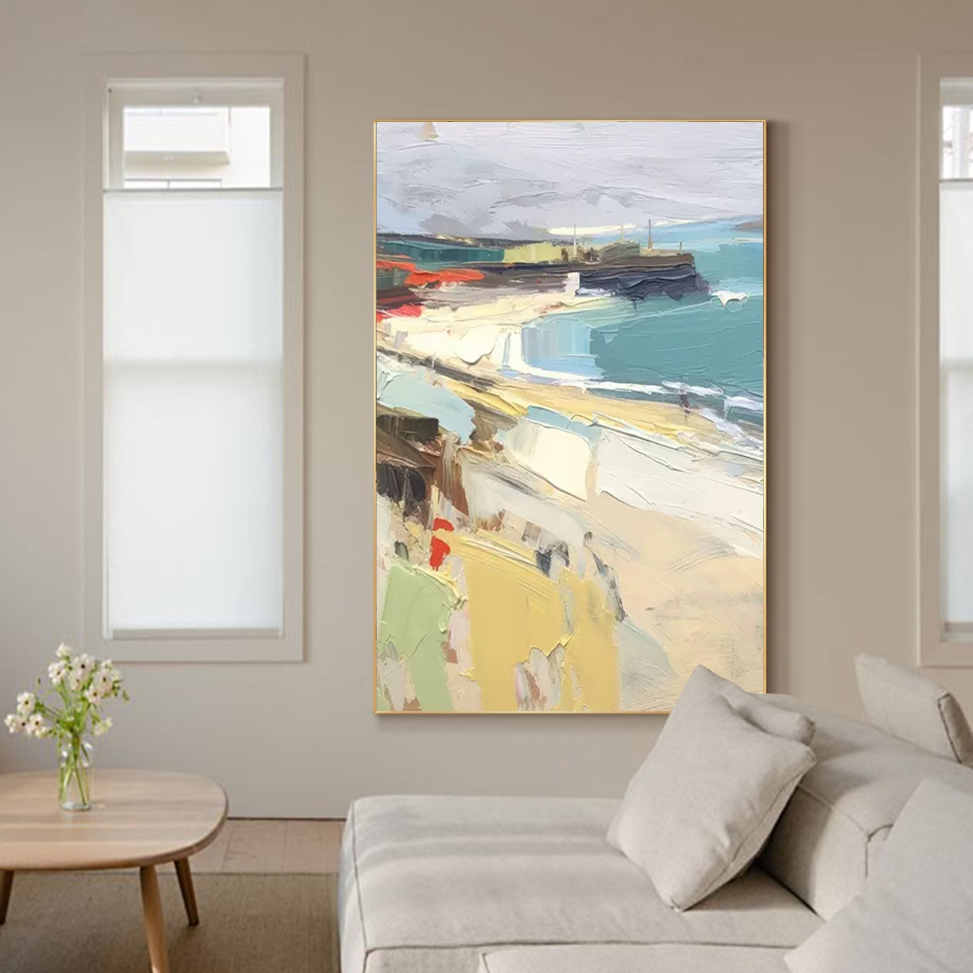Wallart Serene Coastal Oil Painting