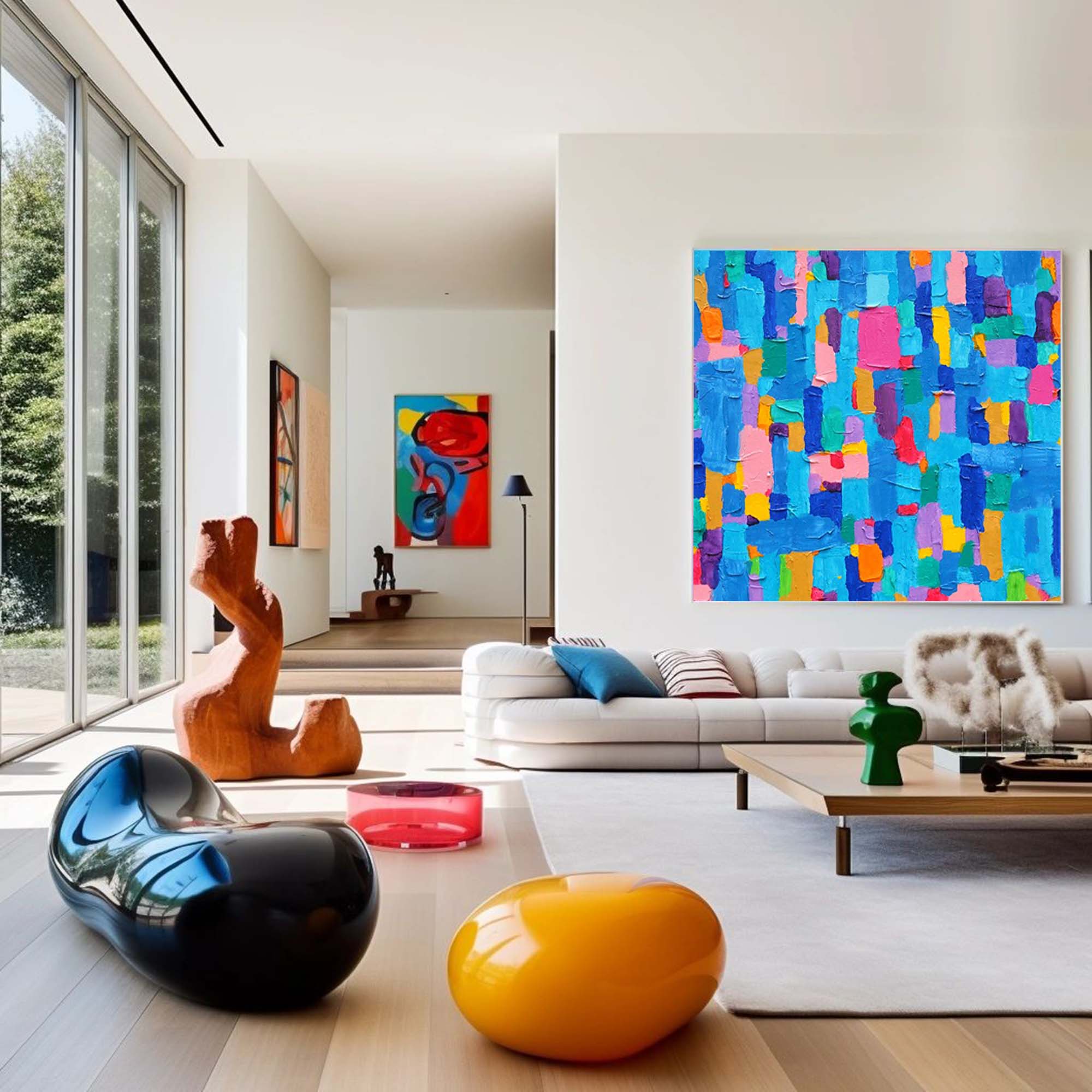 Wallart Color Block Vibrant Textured Abstract Art