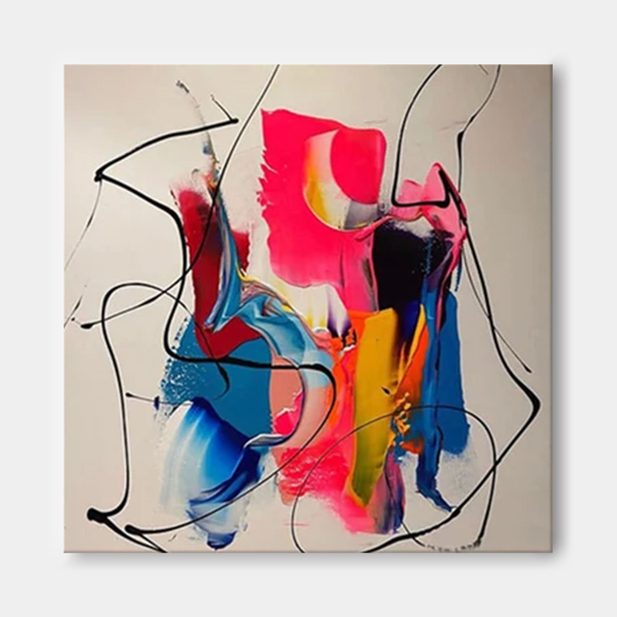 Wallart Bold Abstract Fluid Art with Dynamic Lines