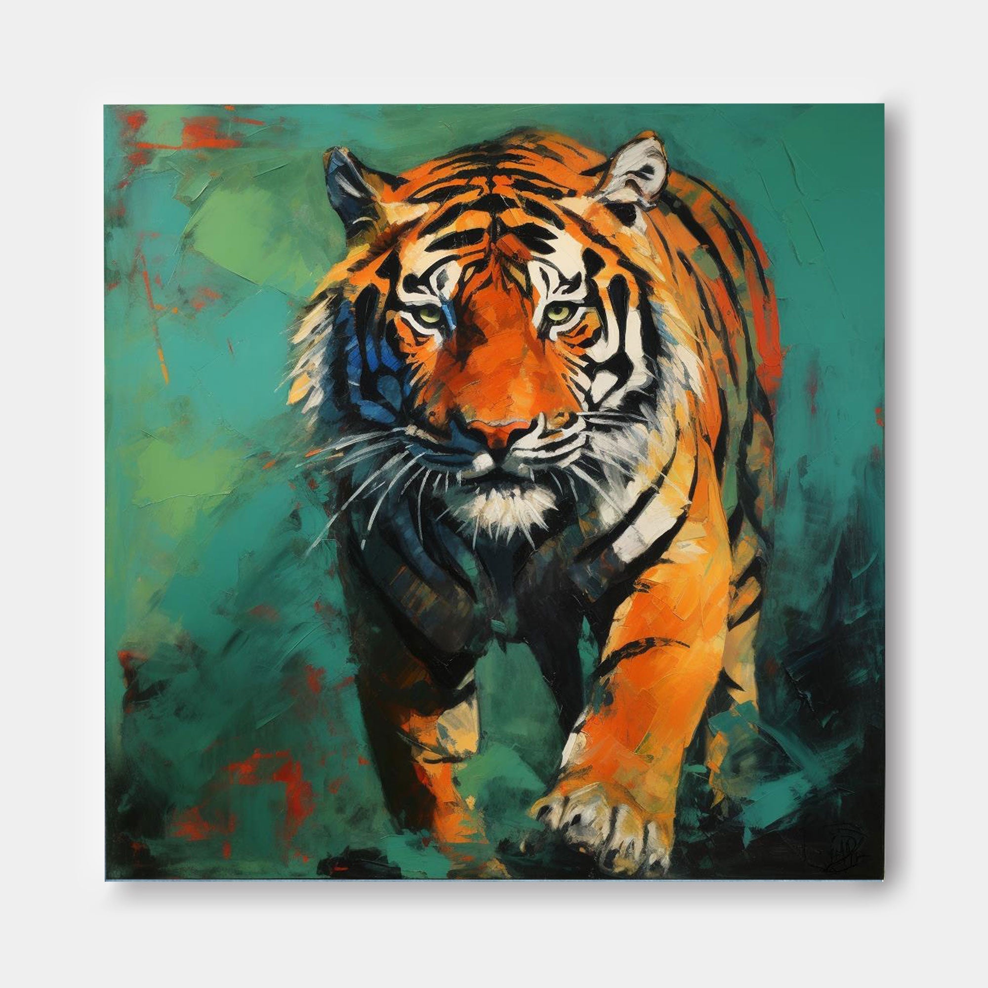 Wallart Stealthy Tiger in Bold Brushstrokes