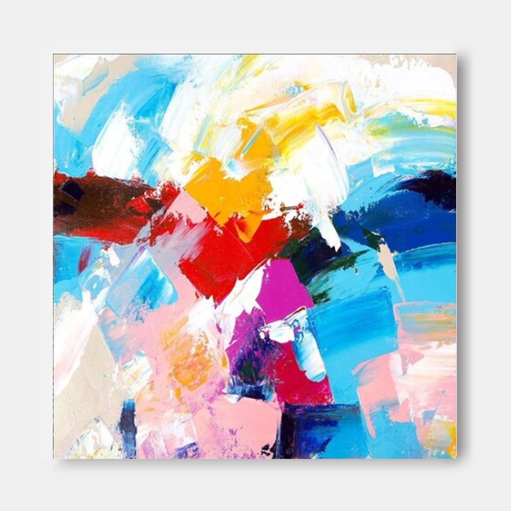 Wallart Vibrant Colorful Abstract Painting