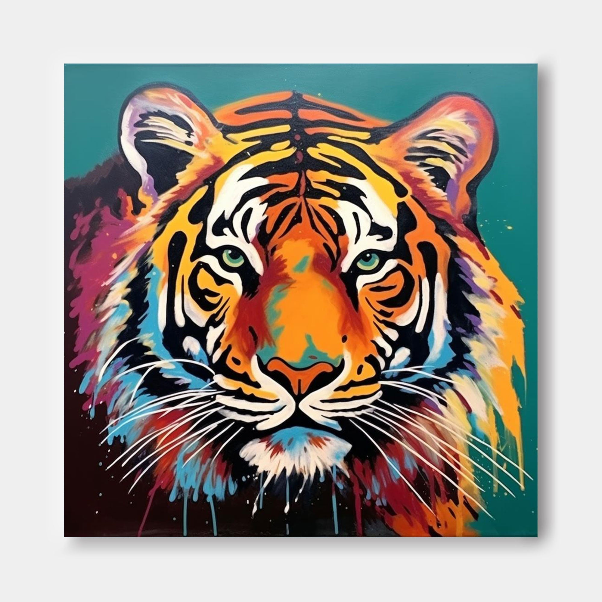 Wallart Majestic Tiger in Vibrant Hues