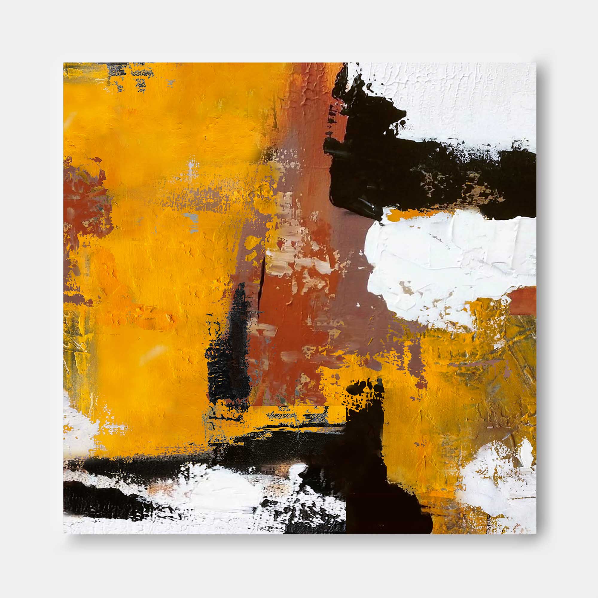 Wallart Textured Amber Abstract Wall Art