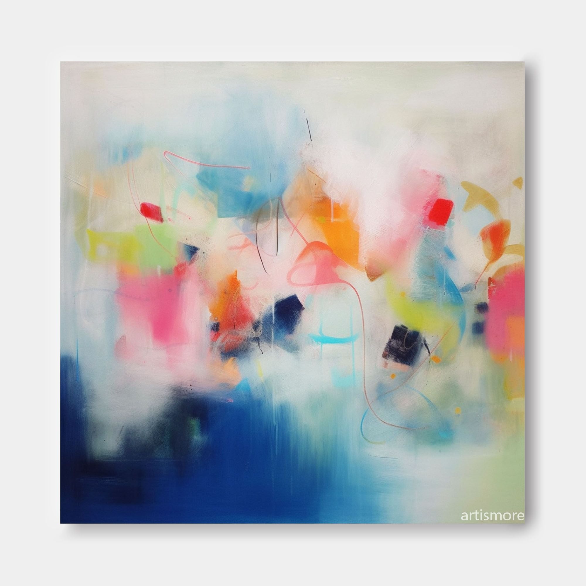 Wallart Vibrant Abstract Color Flow Art
