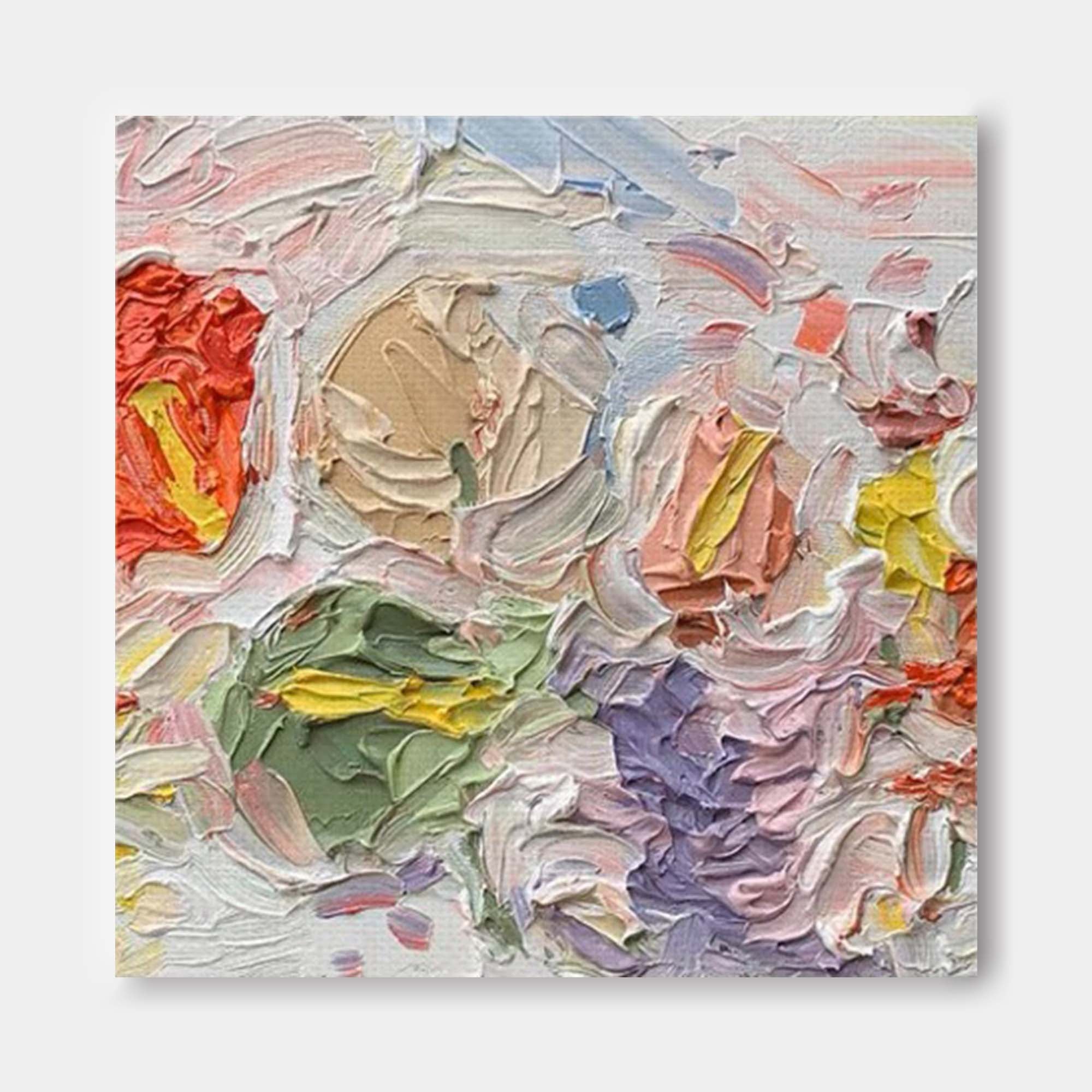 Wallart Vibrant Floral Abstract Oil Art