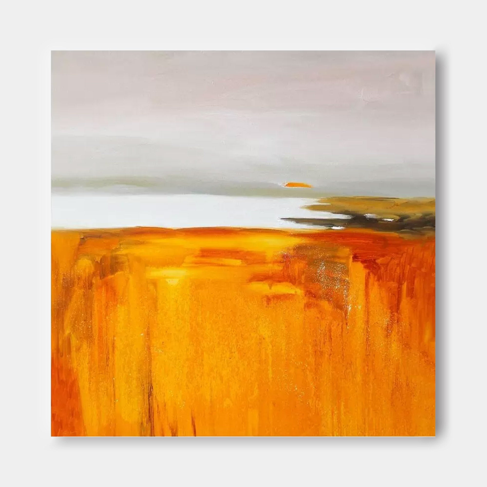 Wallart Golden Horizon Abstract Landscape