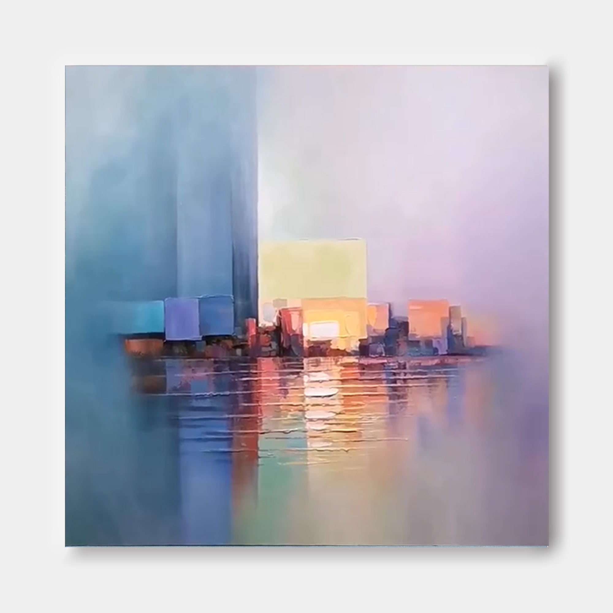 Wallart Abstract Cityscape in Soft Hues