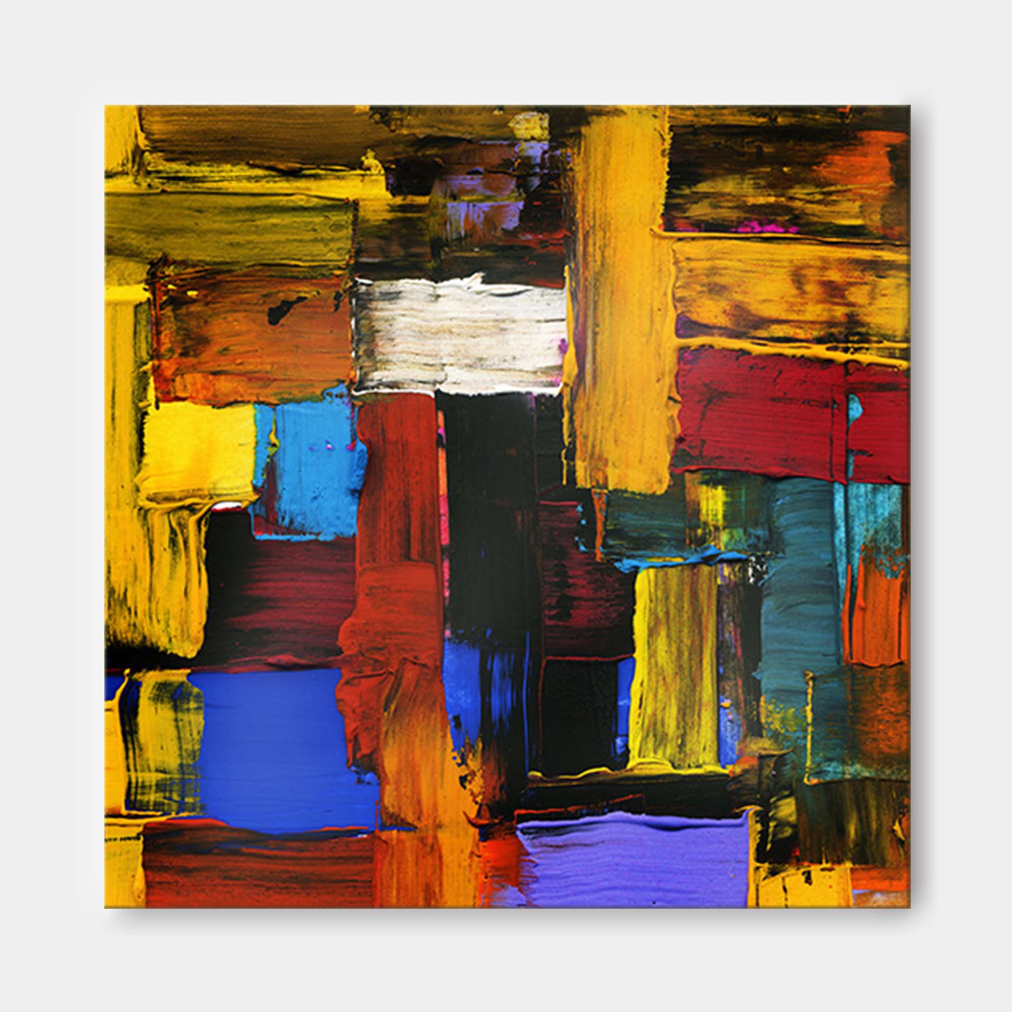 Wallart Bold Color Block Abstract Canvas Art