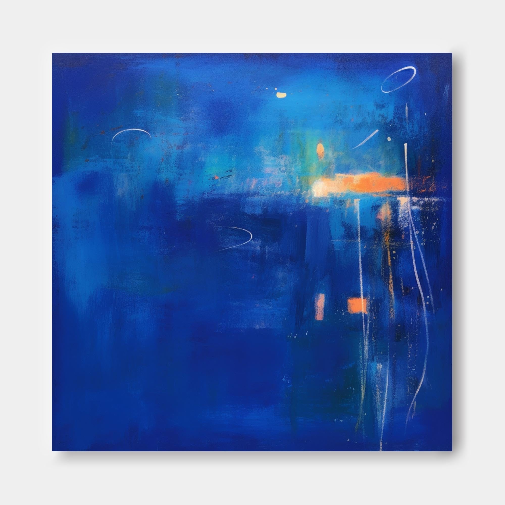Wallart Twilight Blue Abstract Horizon