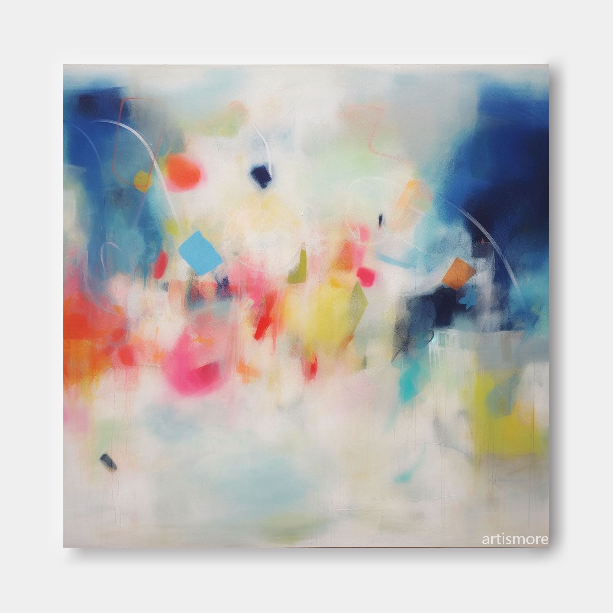 Wallart Soft Abstract Color Burst Canvas