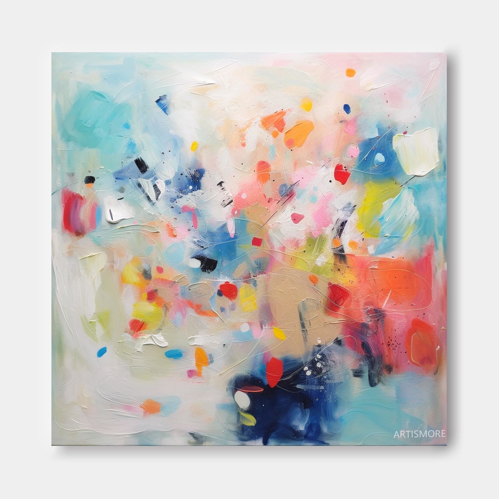 Wallart Abstract Color Burst Brushstroke Art