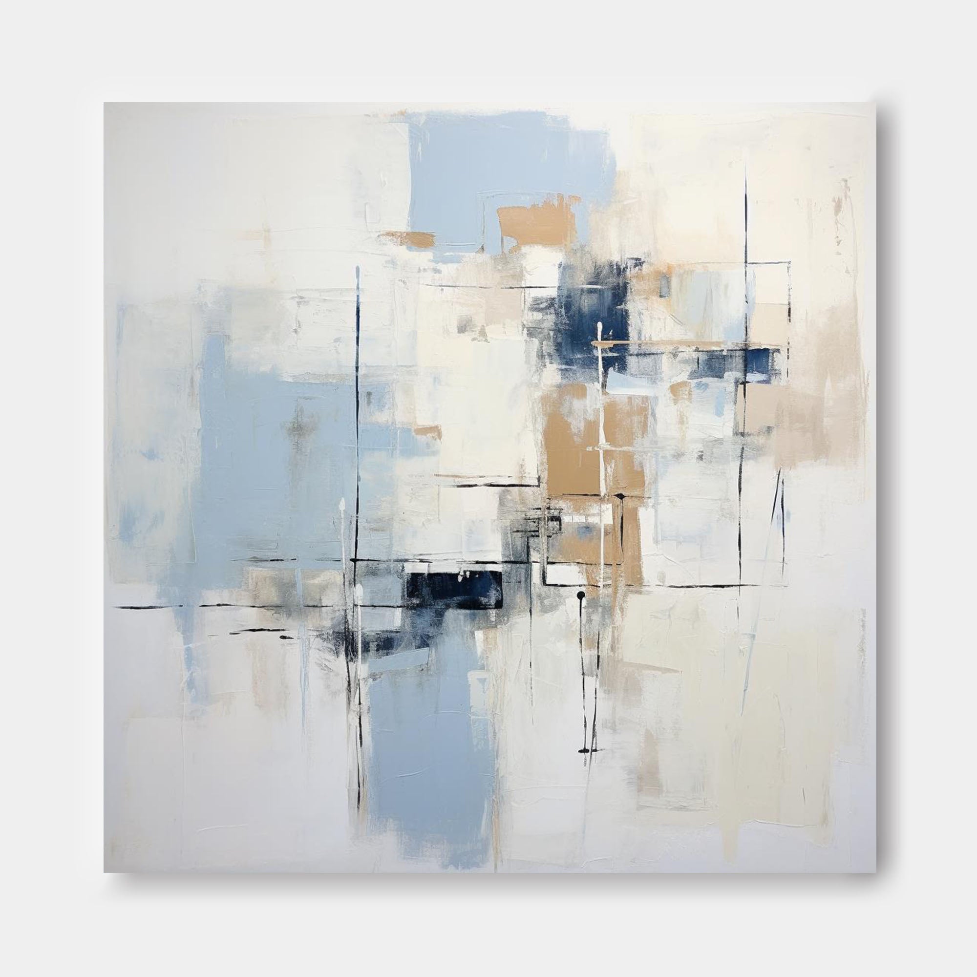 Wallart Serenity in Structure: Minimalist Abstract Geometry