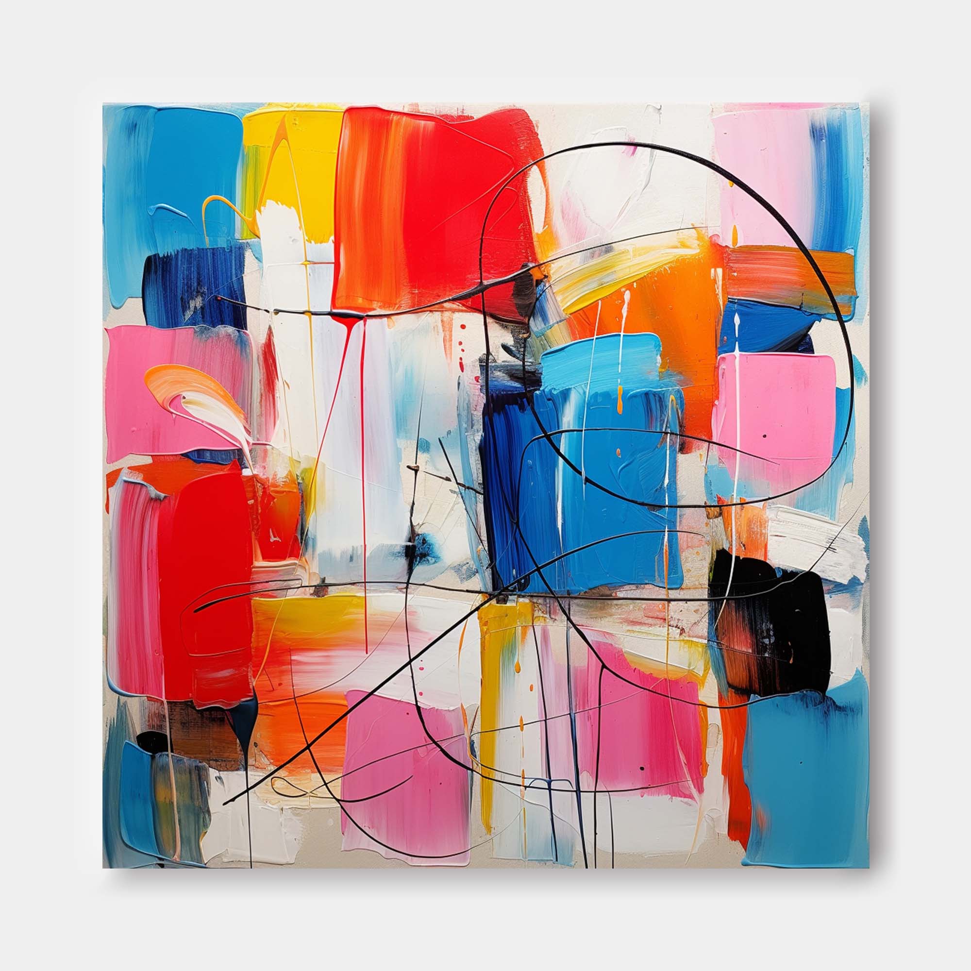 Wallart Vibrant Abstract Canvas Art