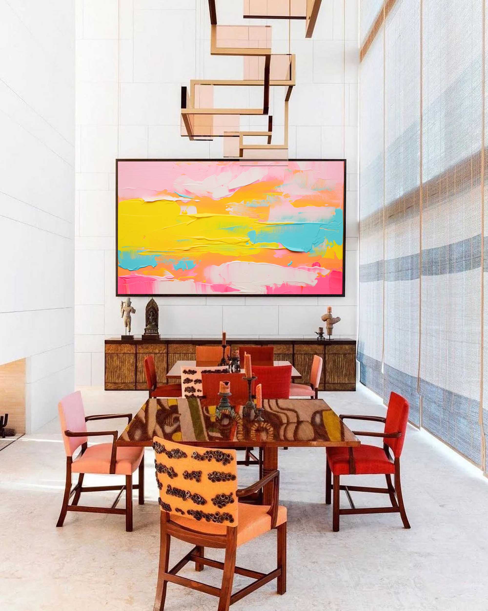 Wallart Golden Horizon Abstract Canvas