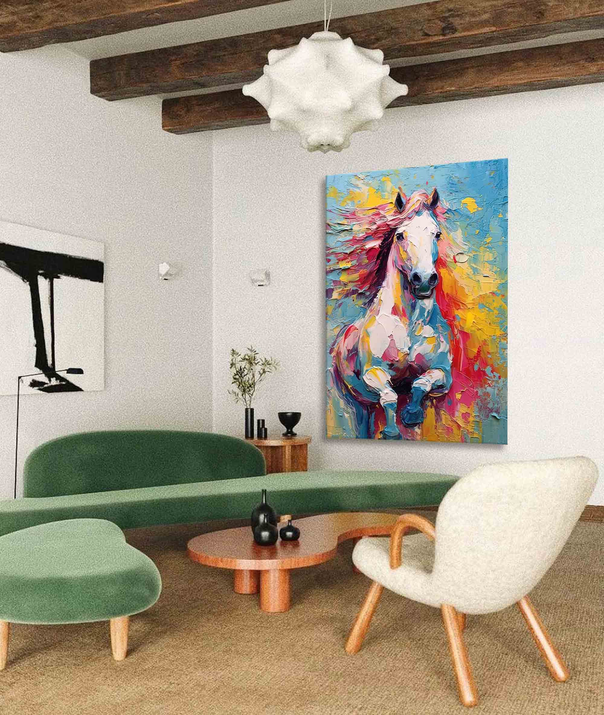 Wallart Wild Spirit – Energetic Horse Oil Painting on Canvas