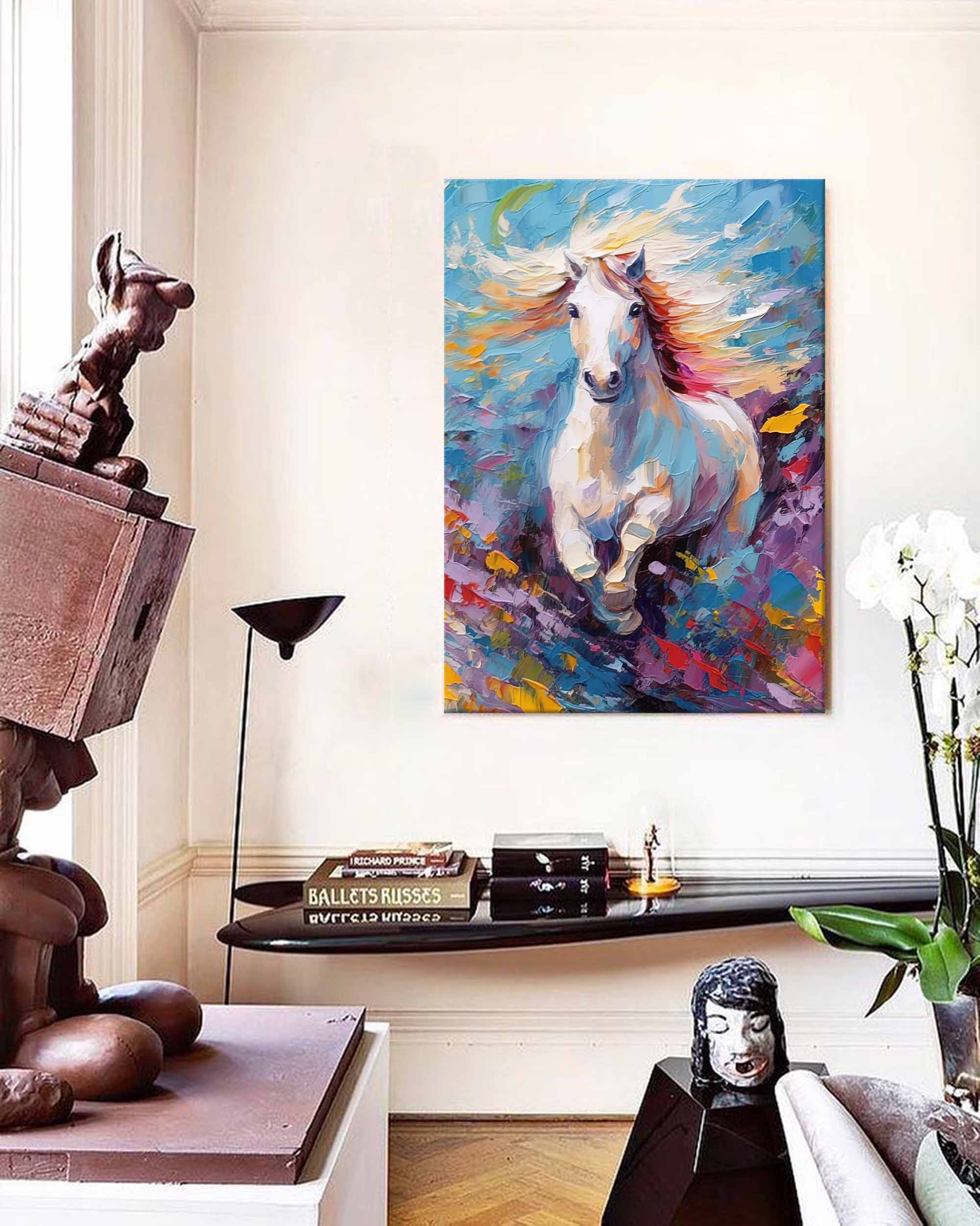 Wallart Wild Spirit – Energetic Horse Oil Painting on Canvas