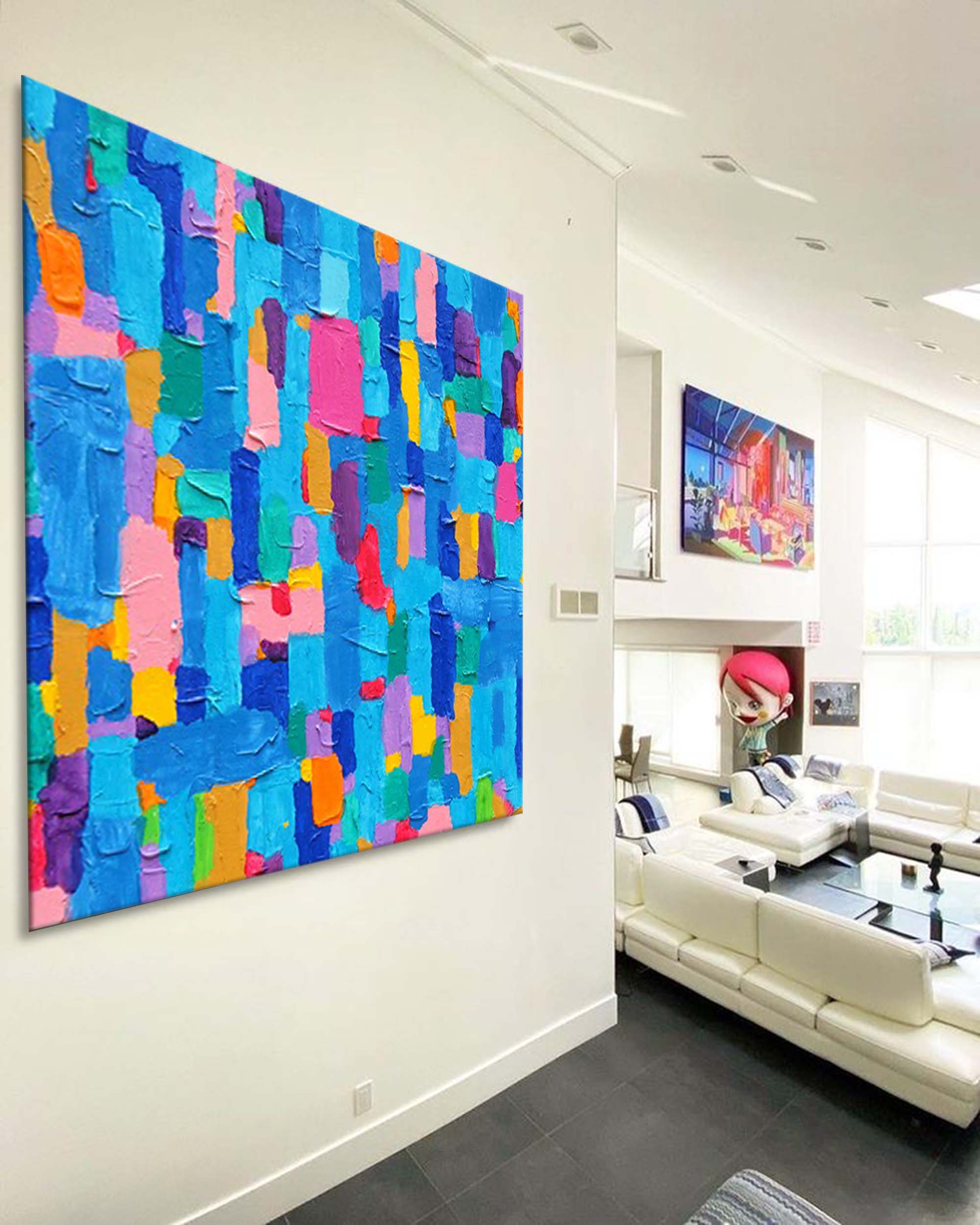Wallart Color Block Vibrant Textured Abstract Art