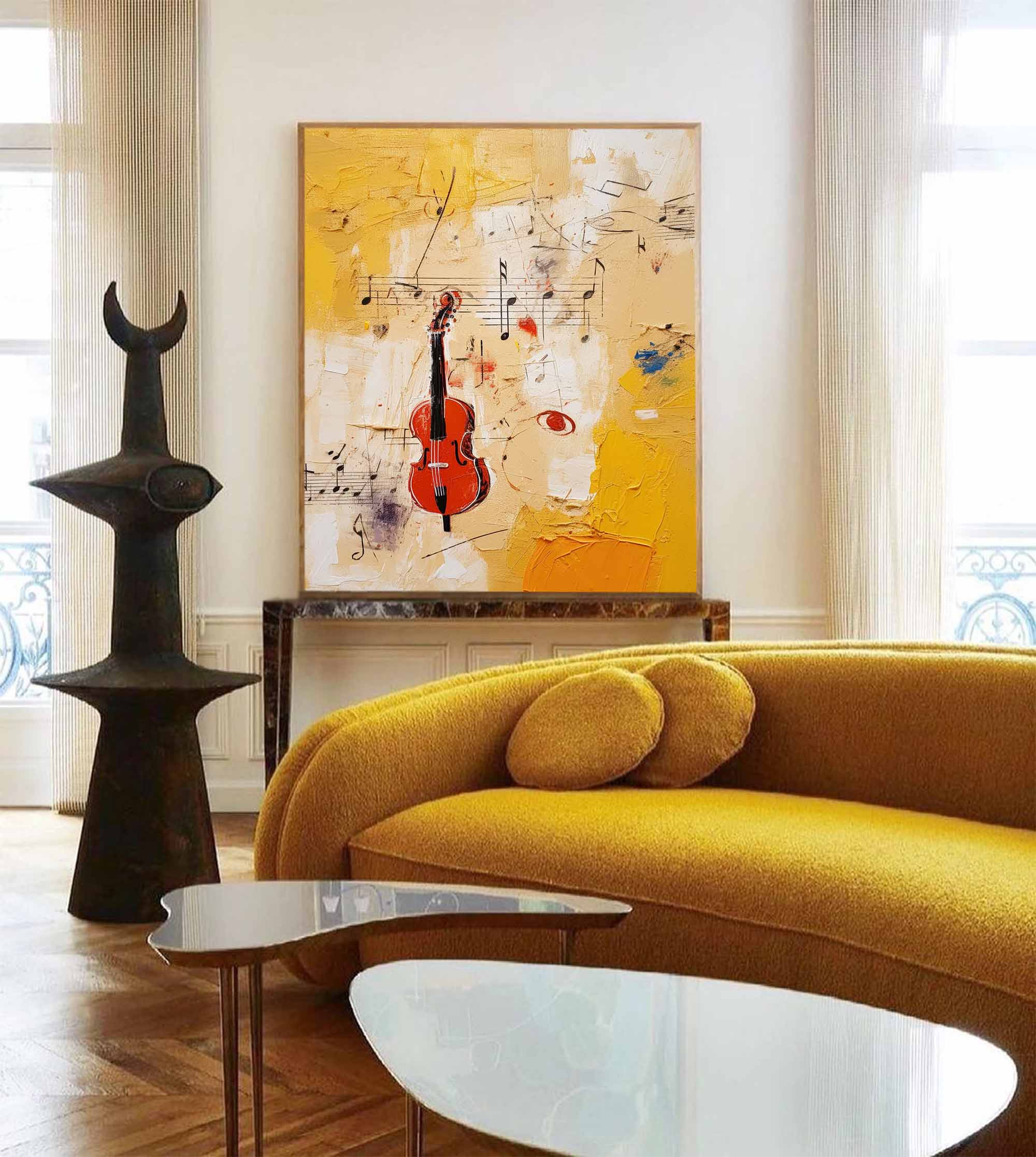 Wallart Abstract Violin Symphony Art