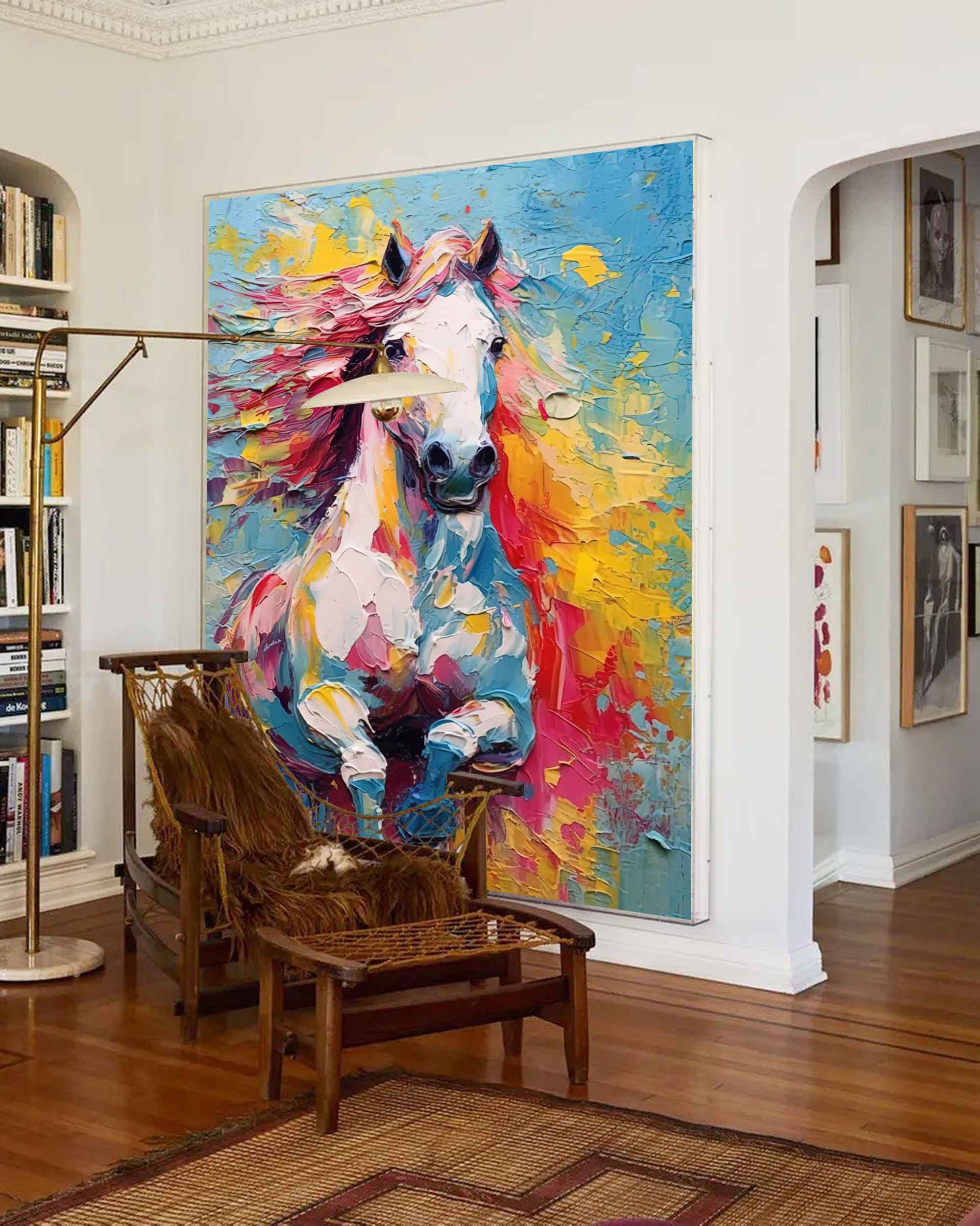 Wallart Wild Spirit – Energetic Horse Oil Painting on Canvas