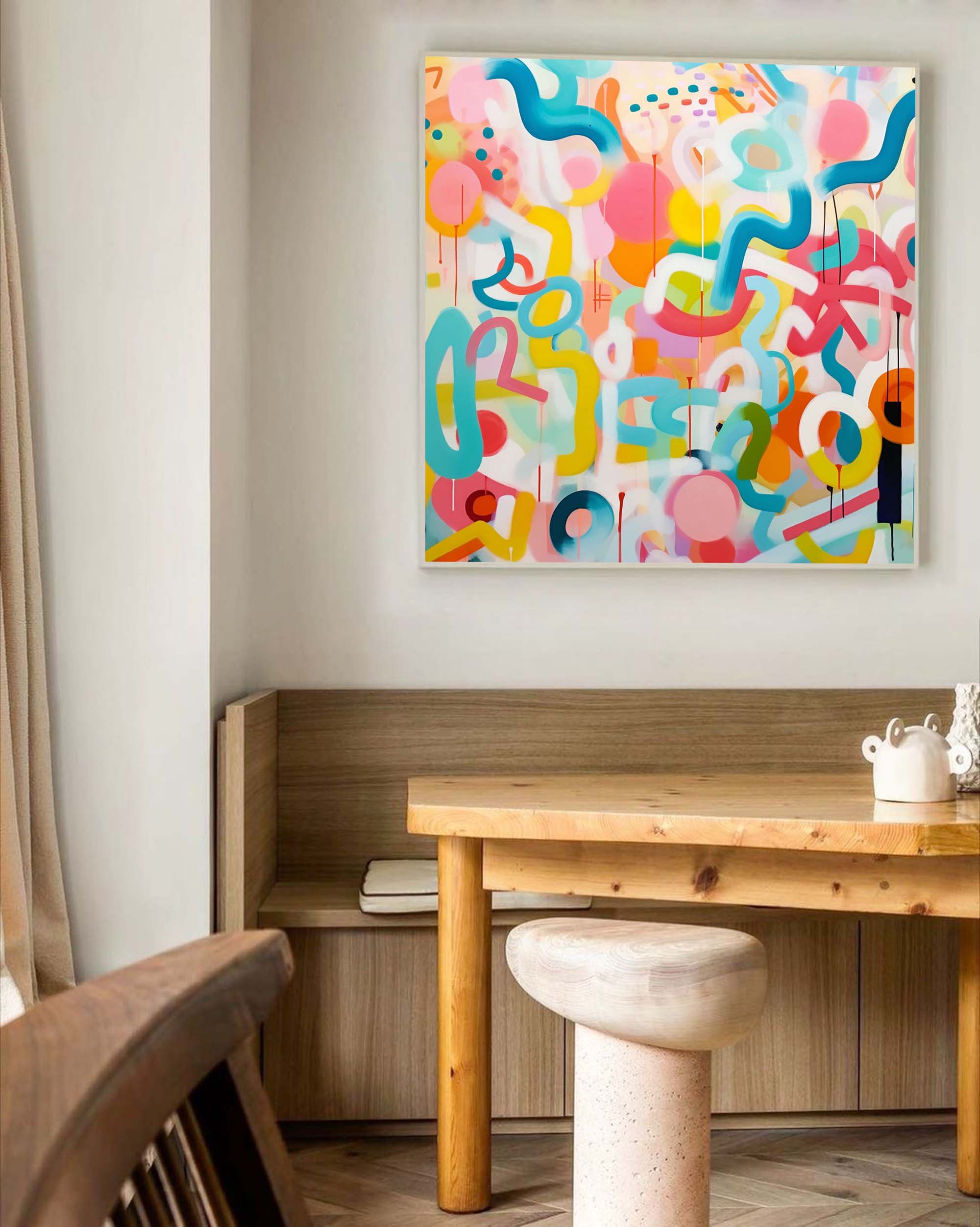Wallart Vibrant Chaos Abstract Explosion