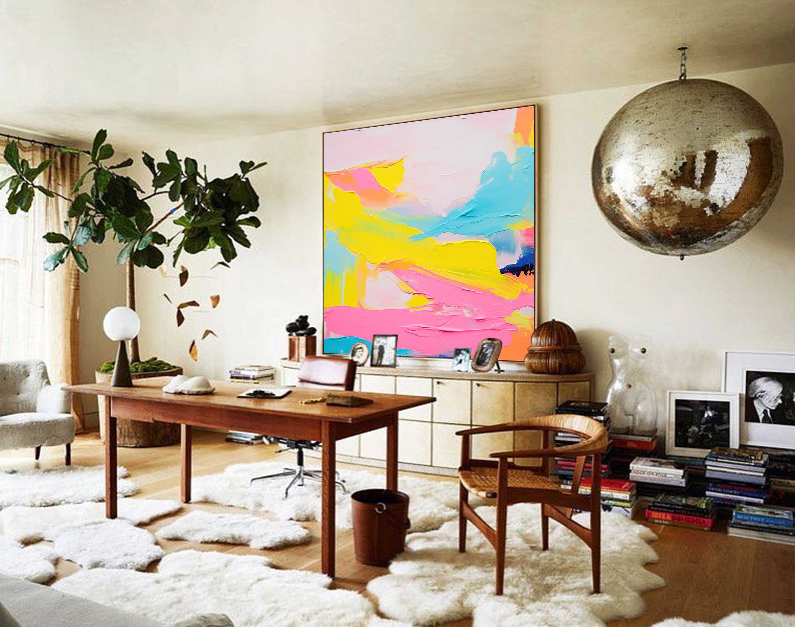 Wallart Sunset Glow Abstract Canvas