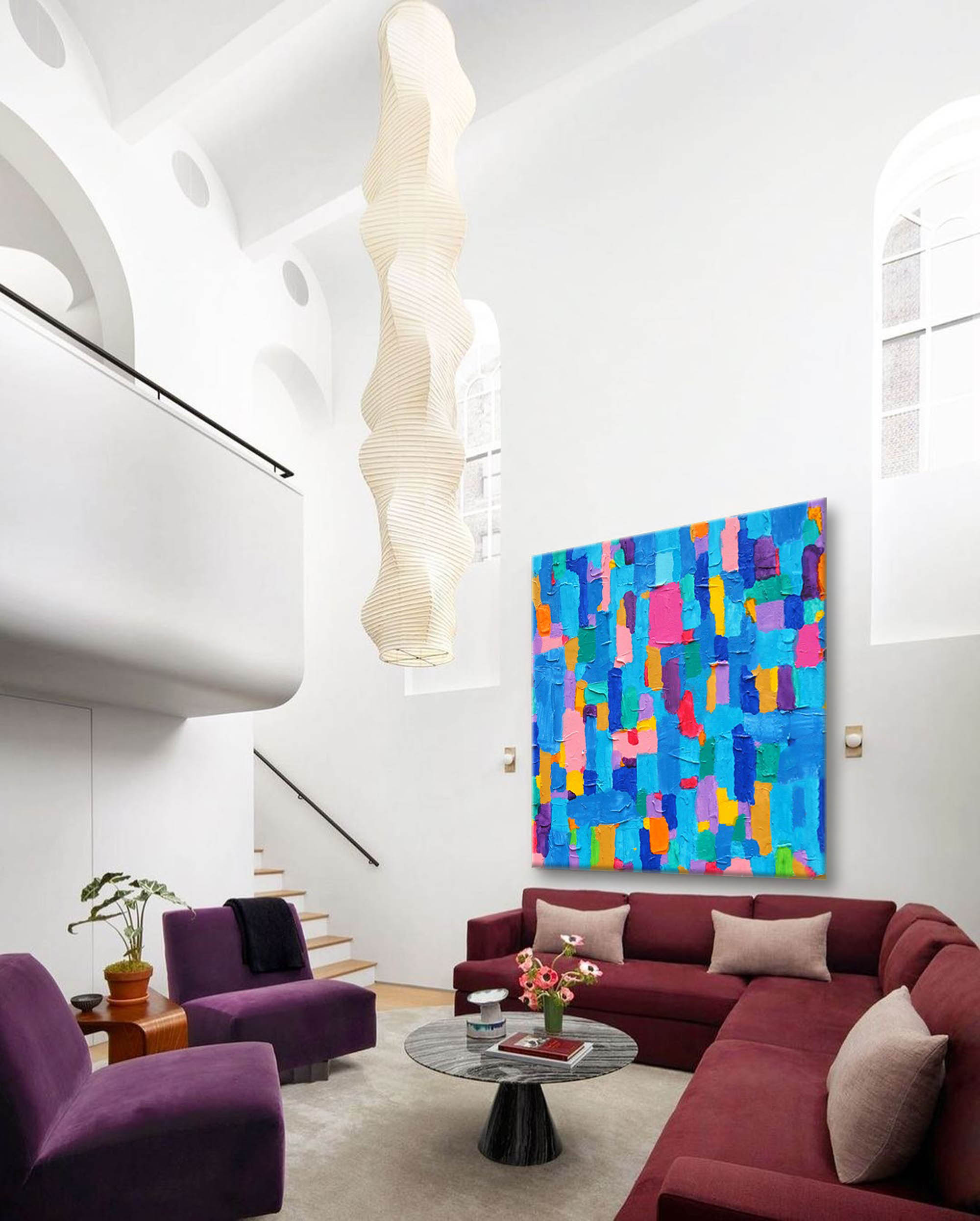 Wallart Color Block Vibrant Textured Abstract Art