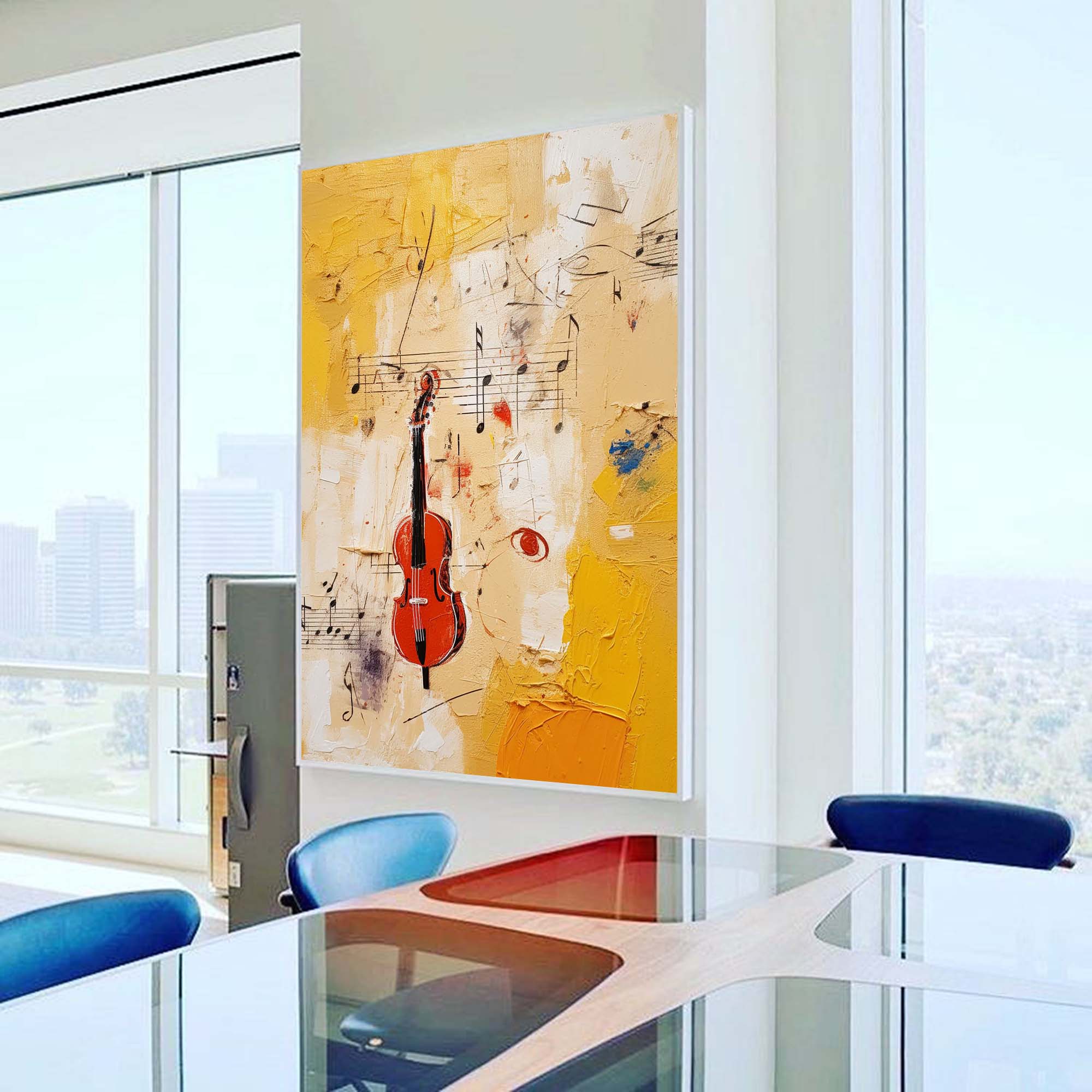 Wallart Abstract Violin Symphony Art