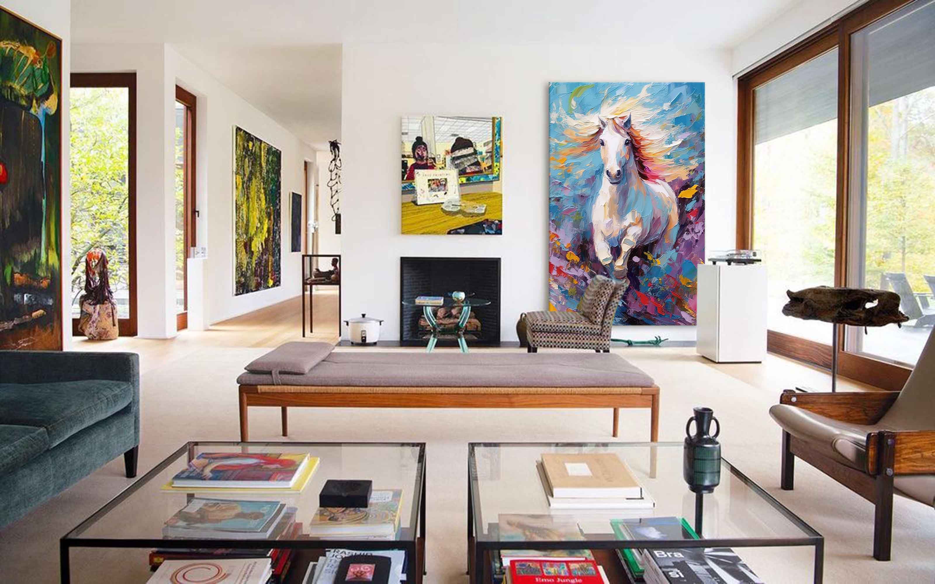 Wallart Wild Spirit – Energetic Horse Oil Painting on Canvas