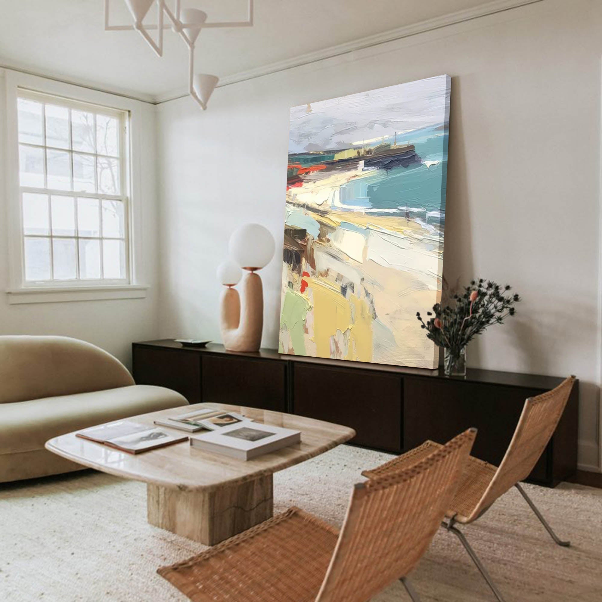 Wallart Serene Coastal Oil Painting