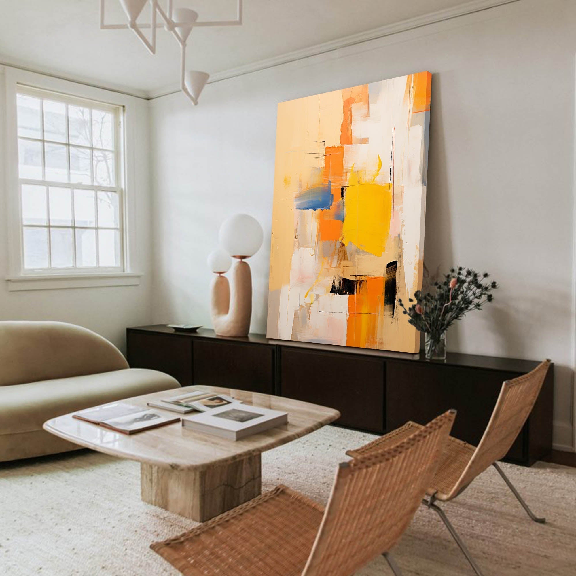 Wallart Golden Breeze in Abstract Layers