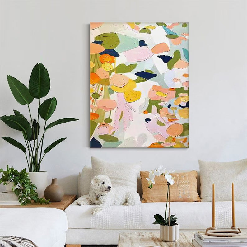 Wallart Colorful Floral Abstract Texture Art