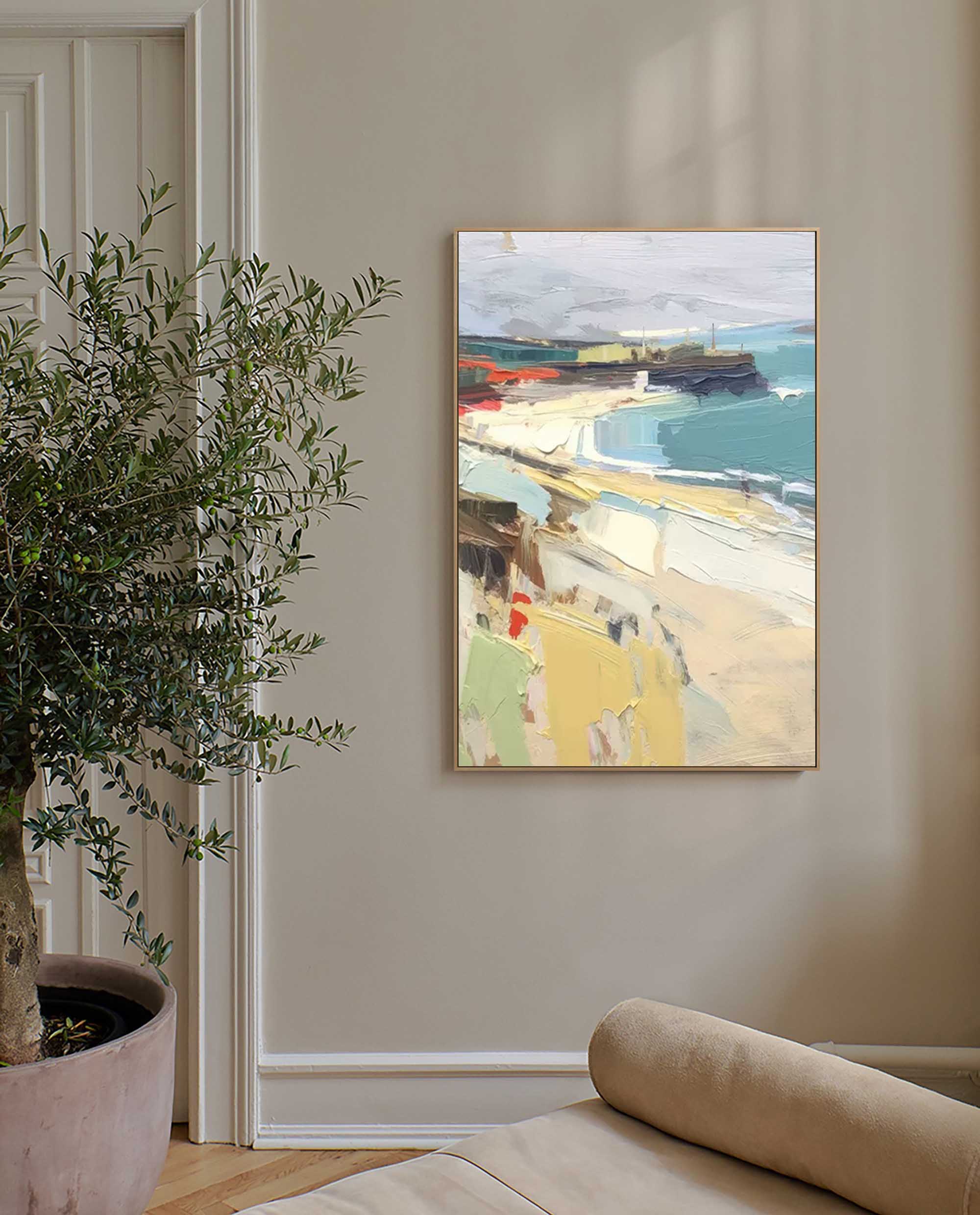 Wallart Serene Coastal Oil Painting