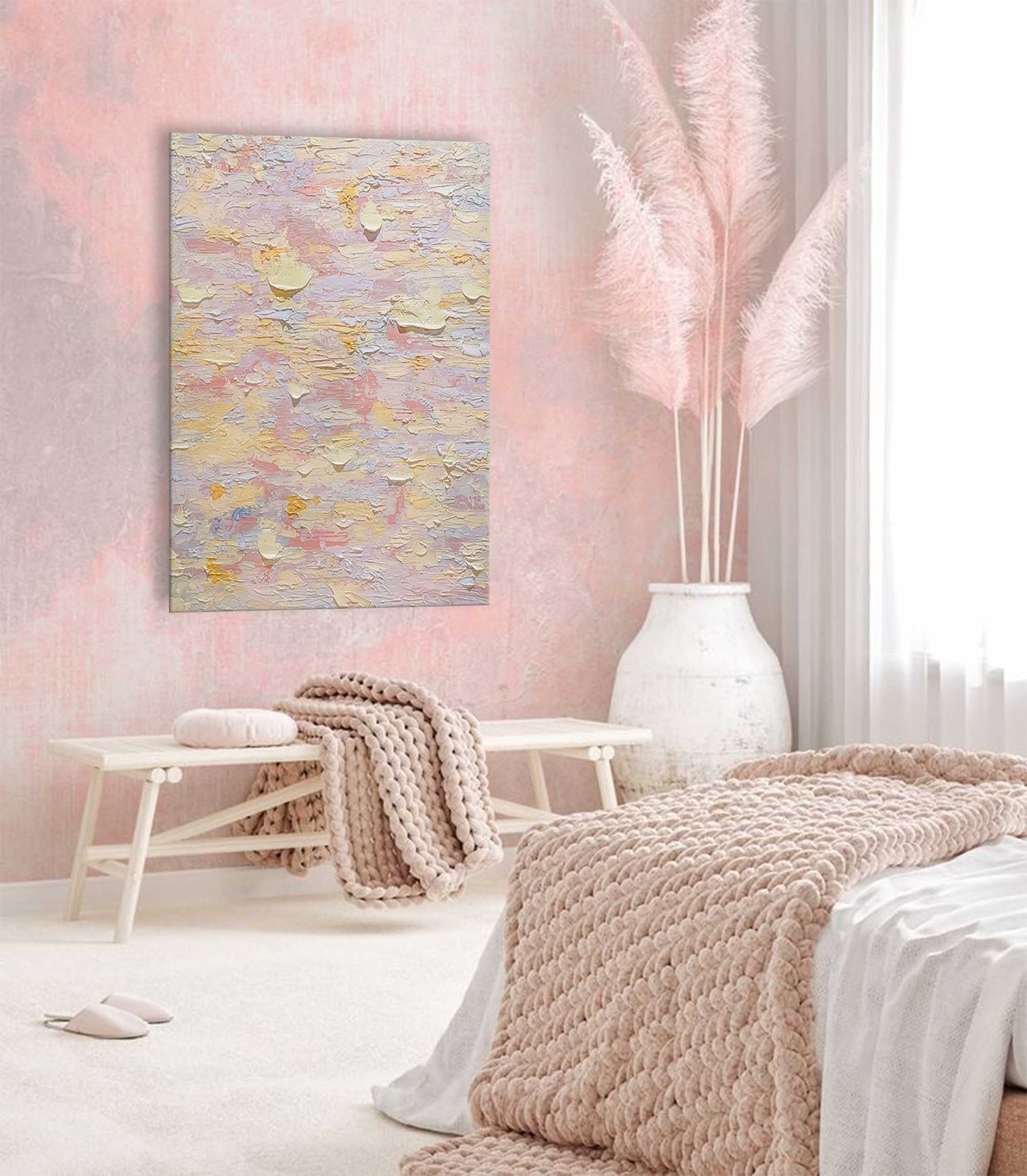 Wallart Pastel Dreams: Textured Serenity Canvas