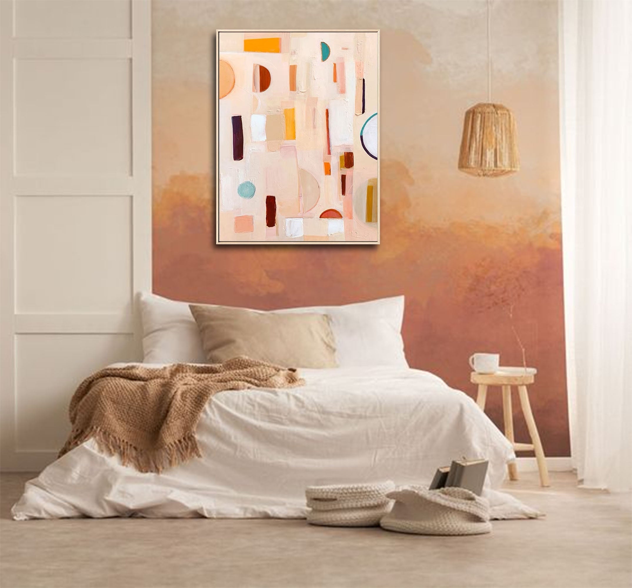 Wallart Pastel Geometry: Subtle Shapes in Motion